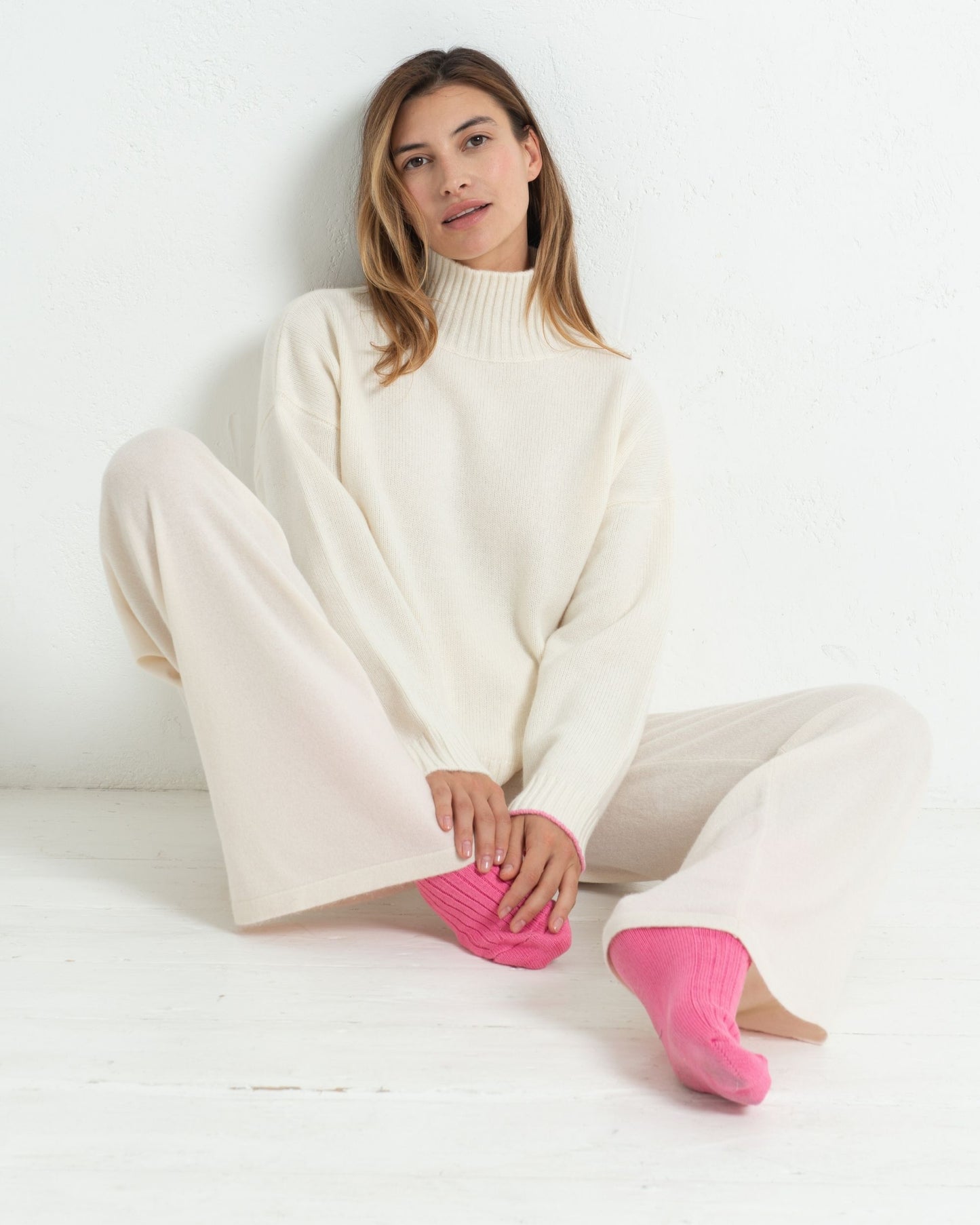 Cashmere Funnel Sweater Chalk White