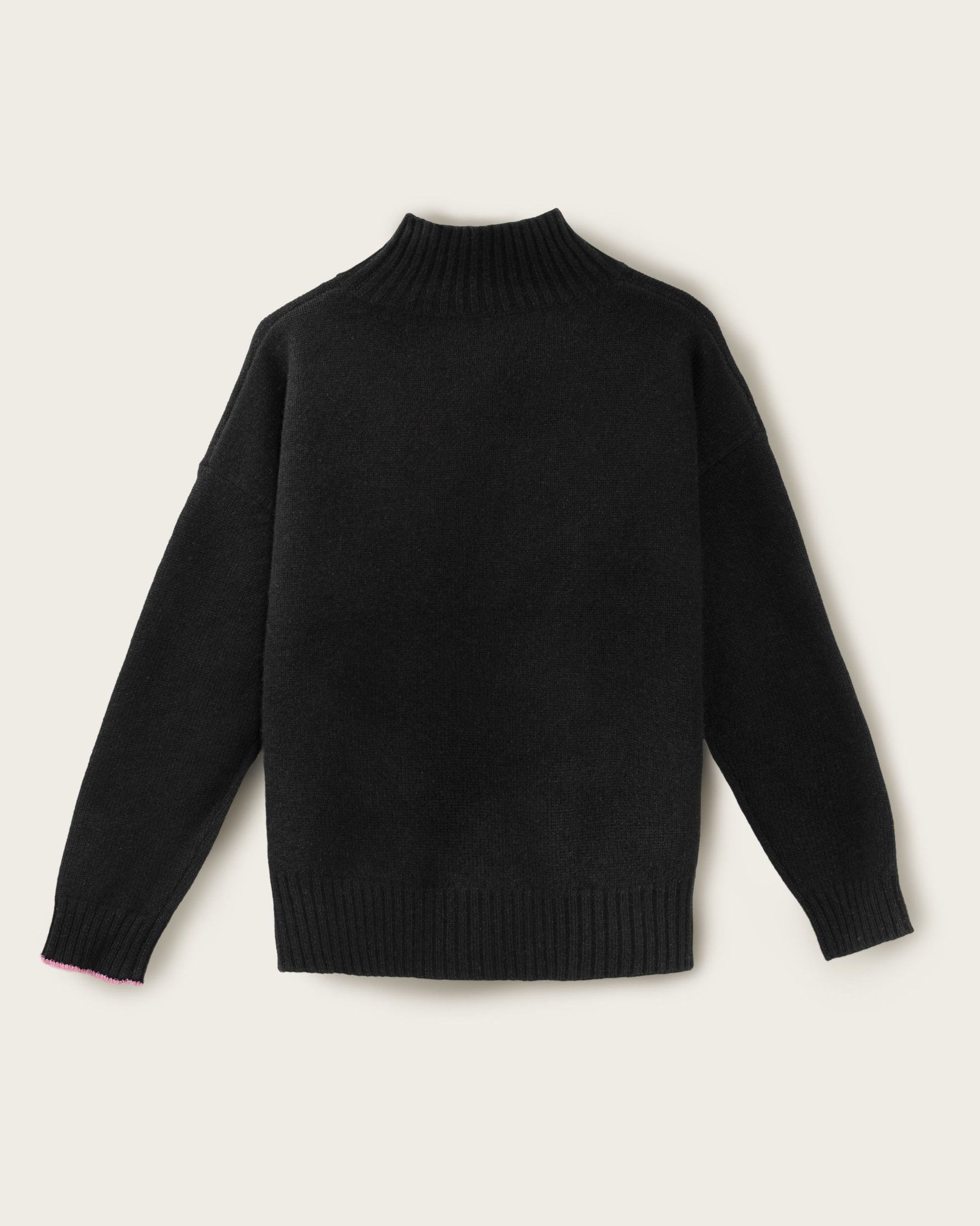 Men's Cashmere Funnel Sweater Jet Black