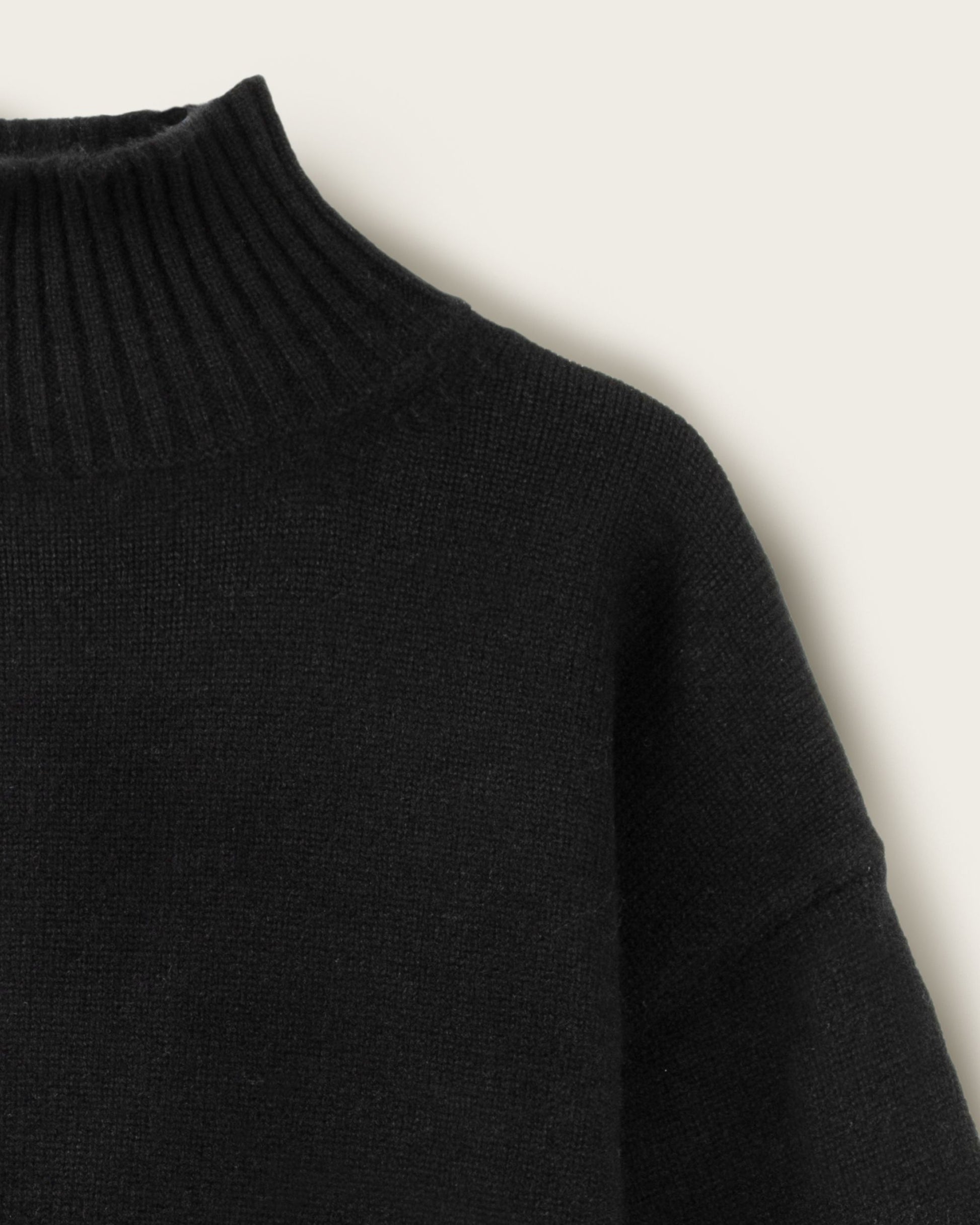 Men's Cashmere Funnel Sweater Jet Black