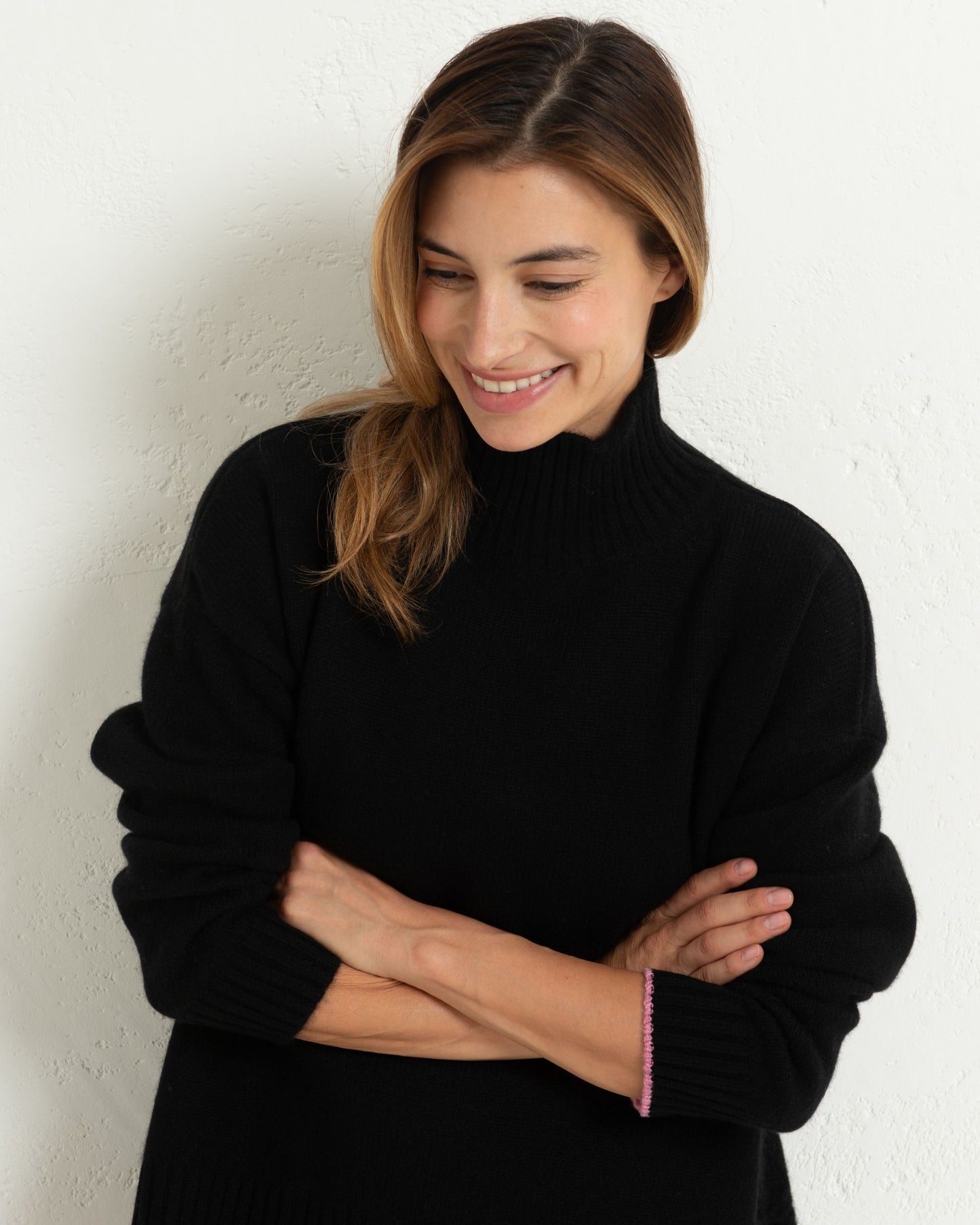 Cashmere Funnel Sweater Jet Black