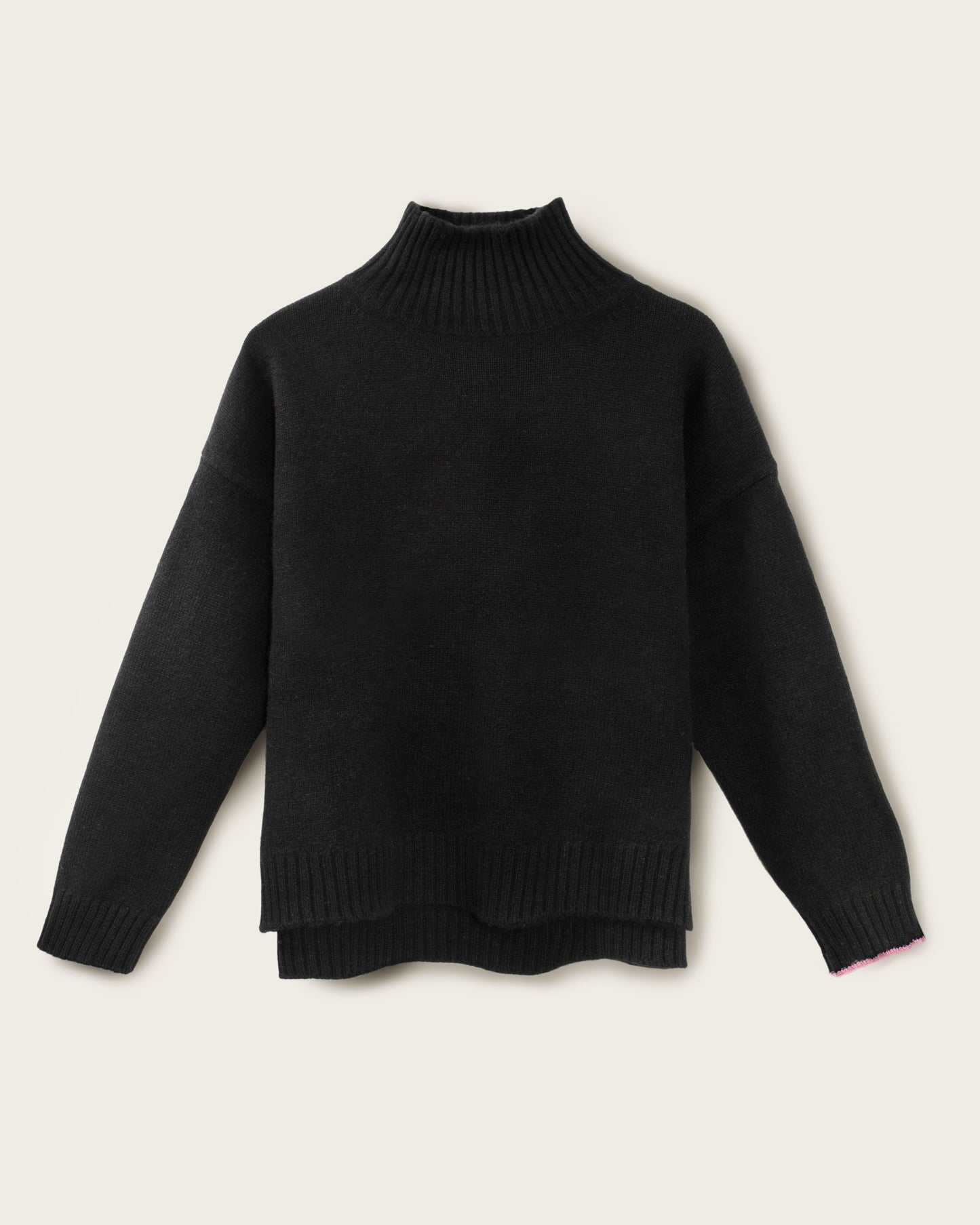 Men's Cashmere Funnel Sweater Jet Black