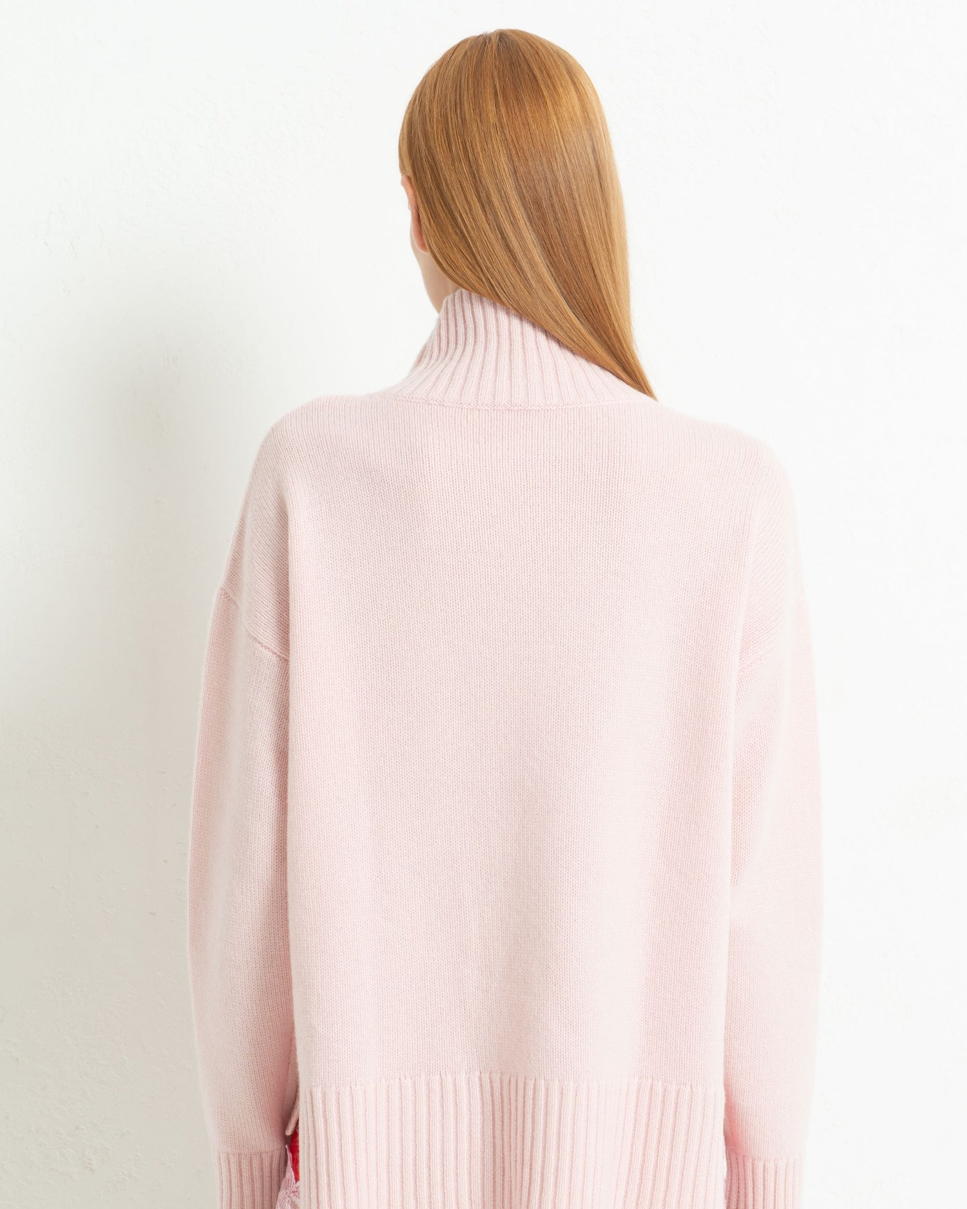Cashmere Funnel Sweater Blush Pink
