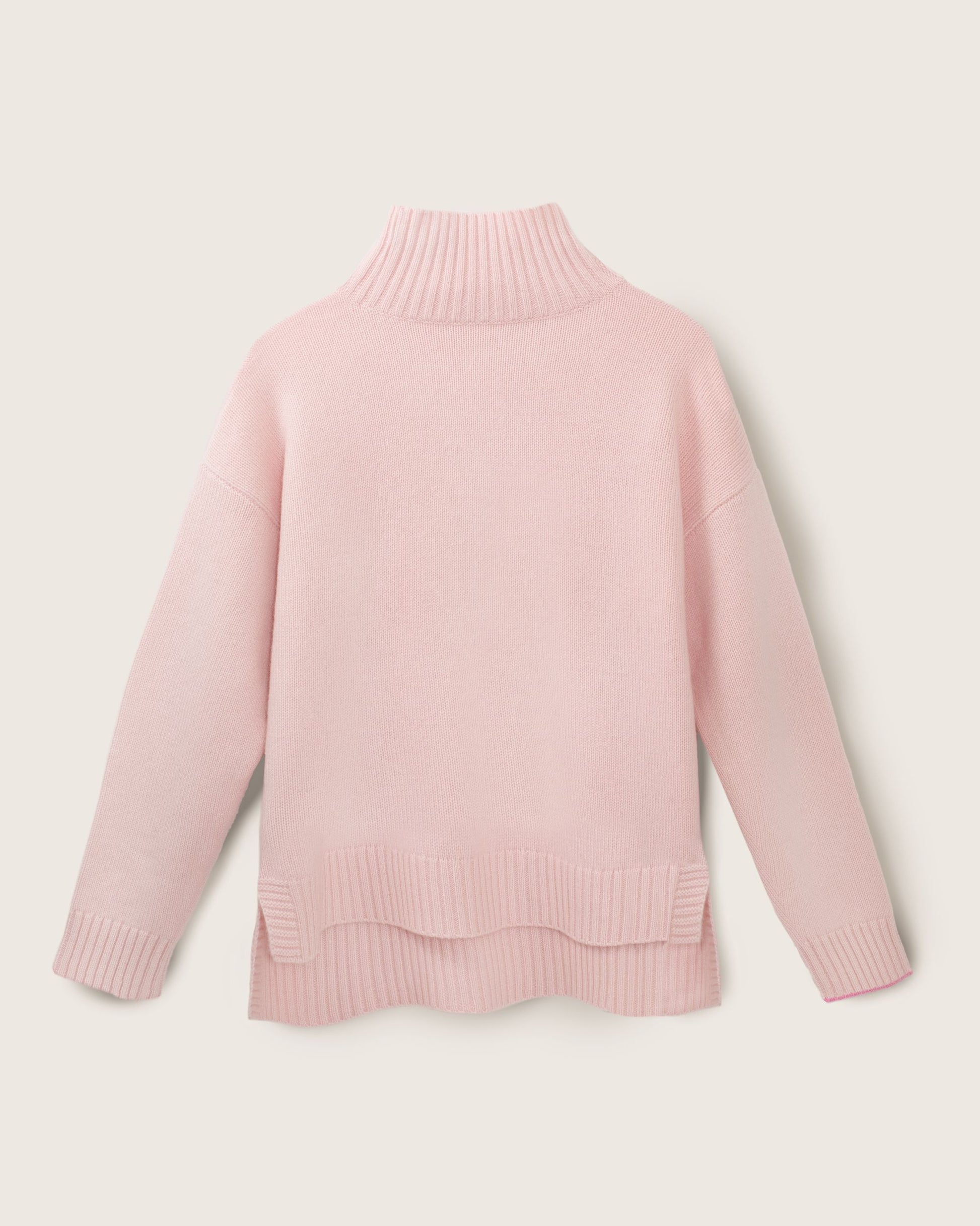 Cashmere Funnel Sweater Blush Pink