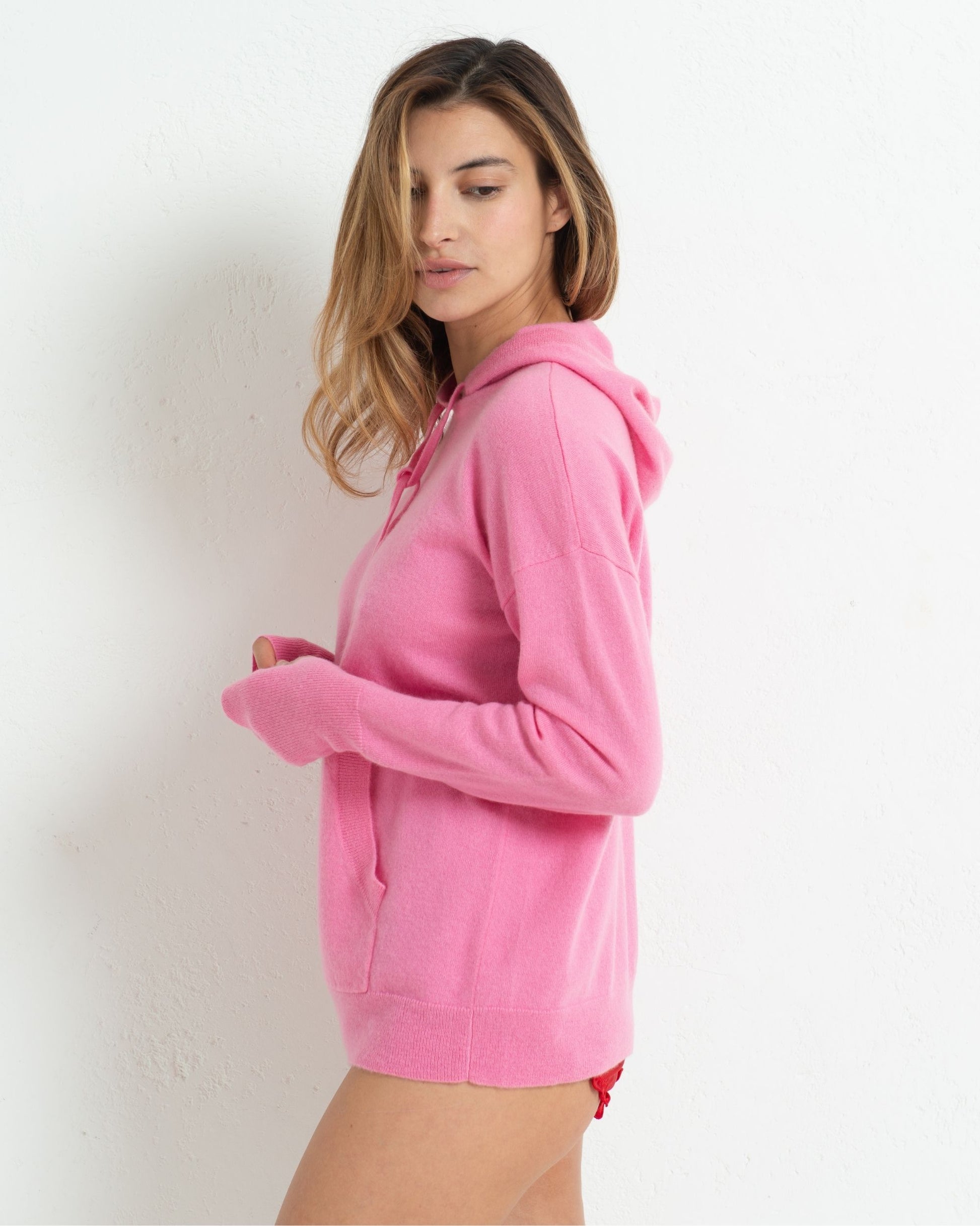 Cashmere Hoodie Sweater Baker Miller Pink