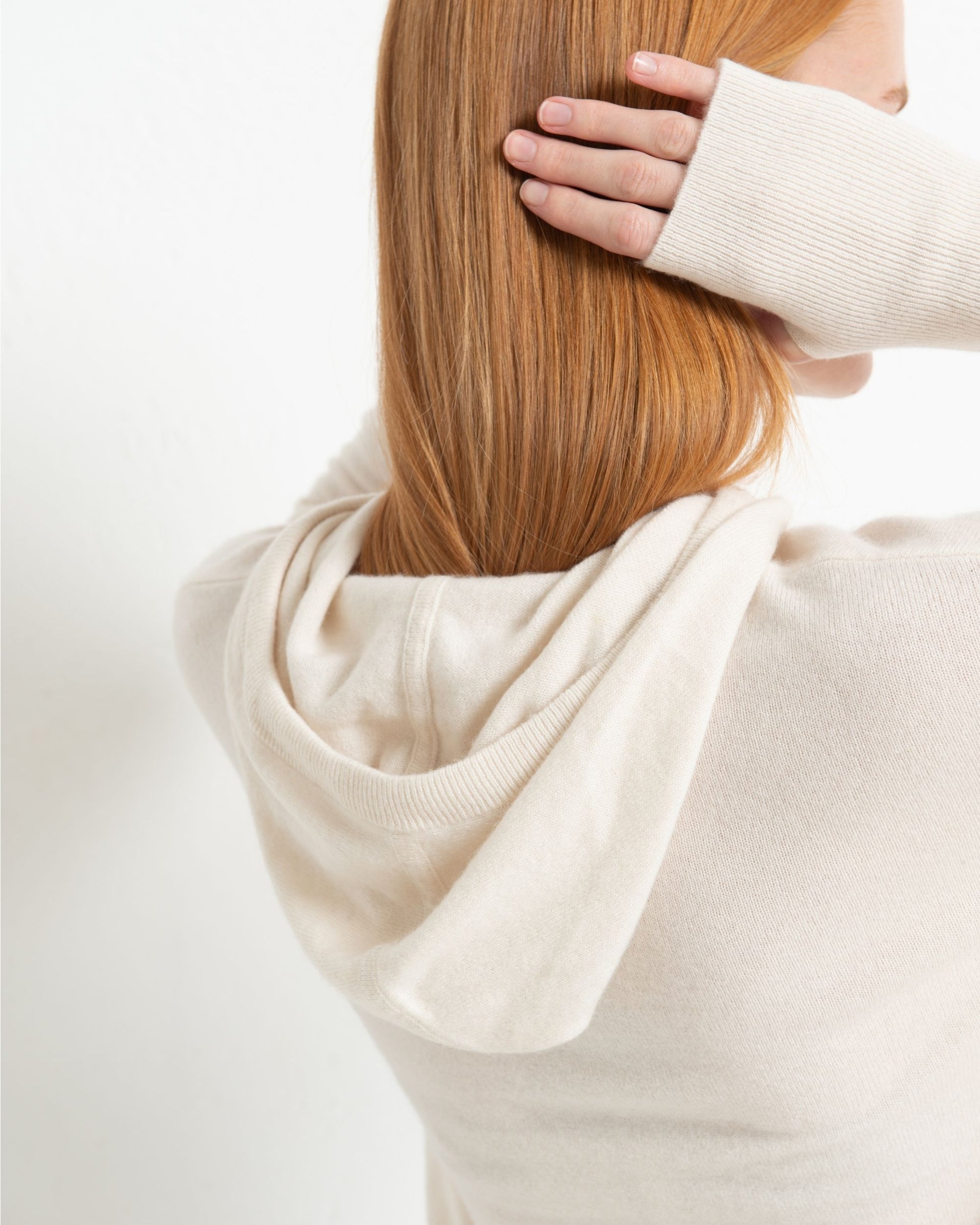 Cashmere Hoodie Sweater Chalk White