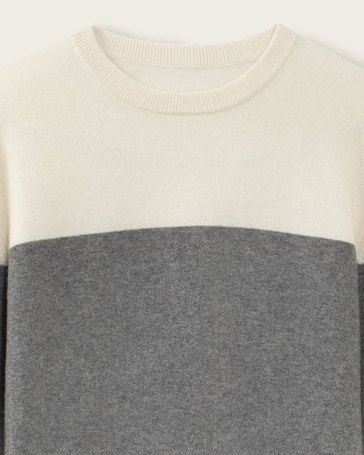 Mens Cashmere Boyfriend Crew Sweatshirt Colour Block
