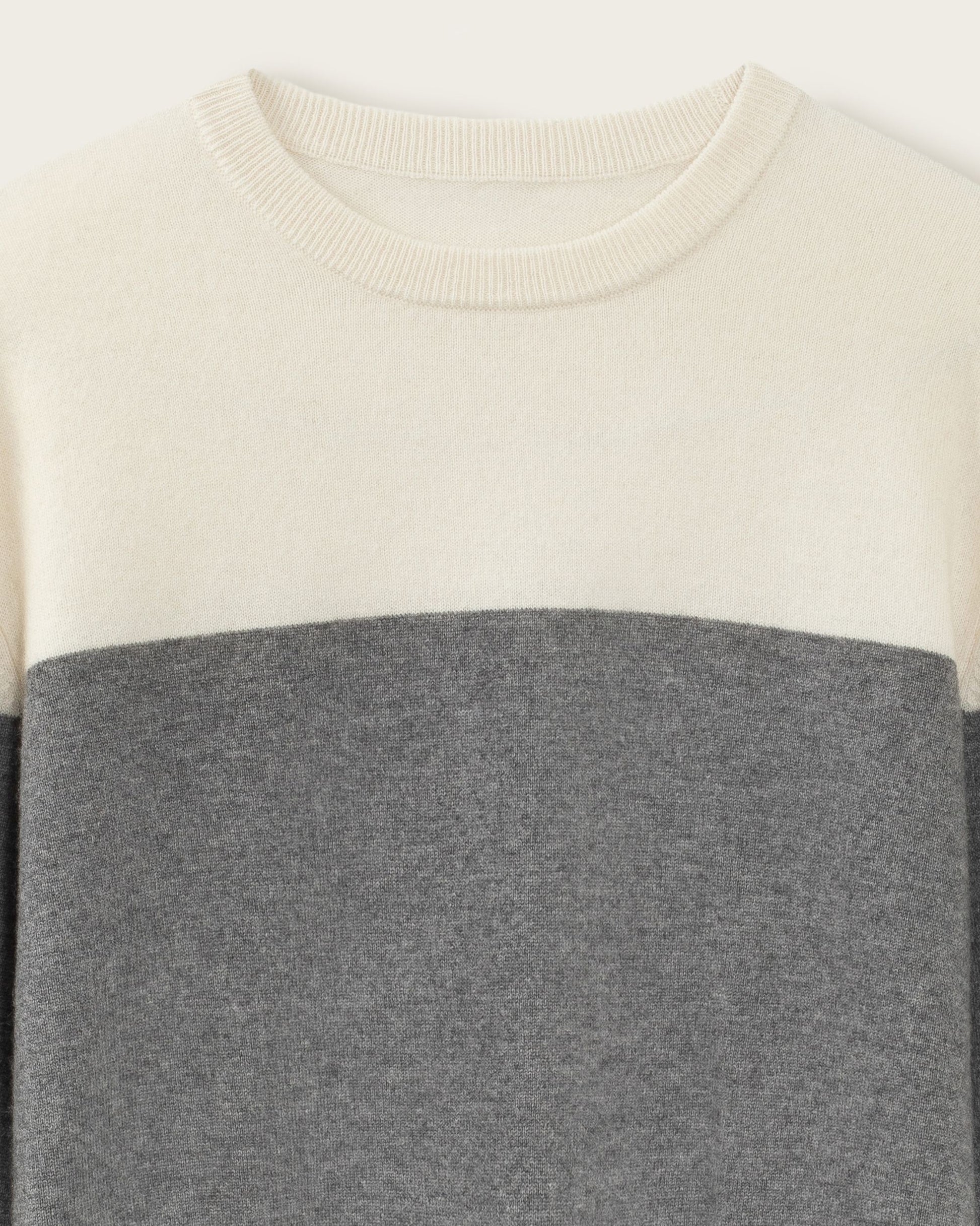 Mens Cashmere Boyfriend Crew Sweatshirt Colour Block