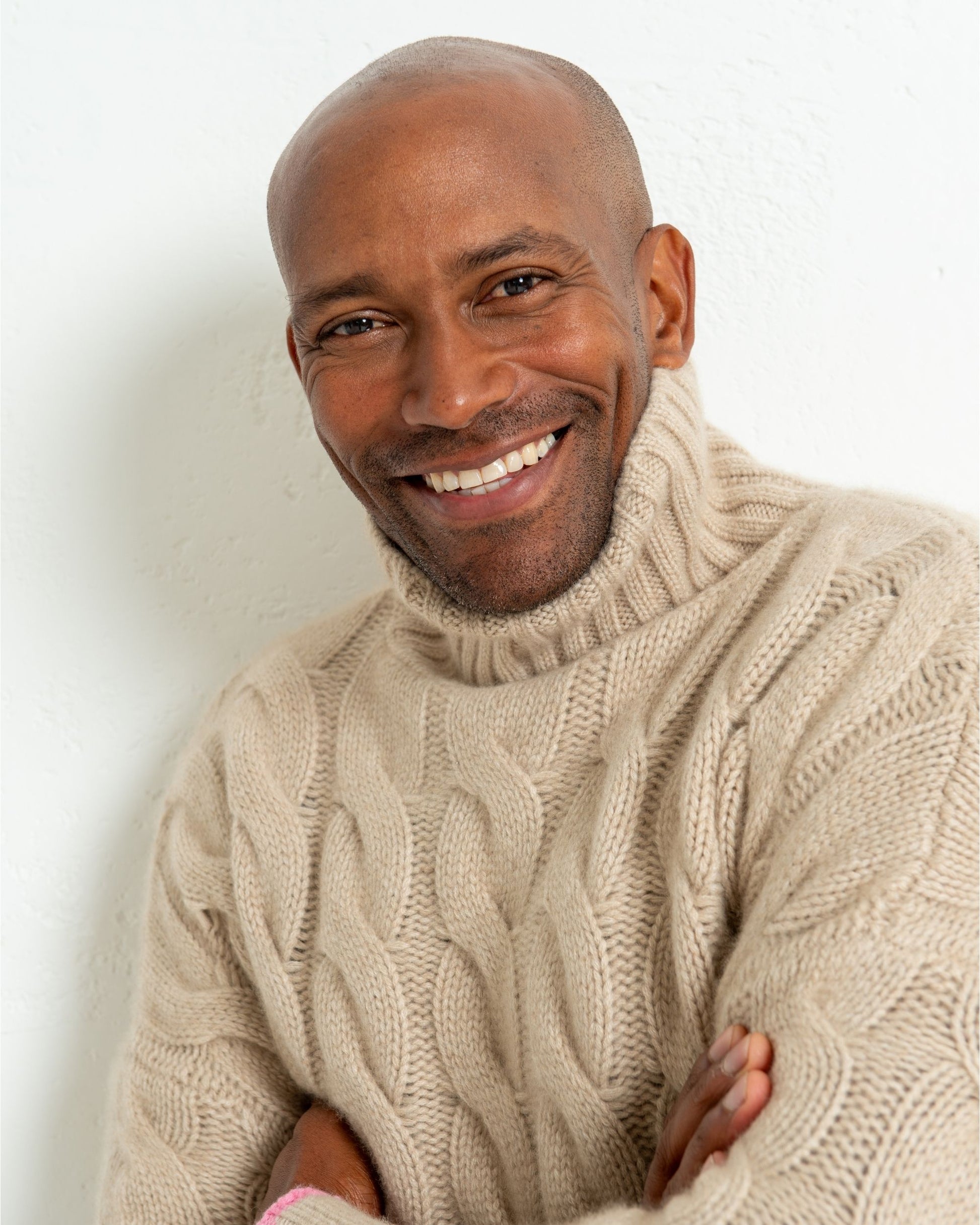 Men's Cashmere Cable Sweater Sand