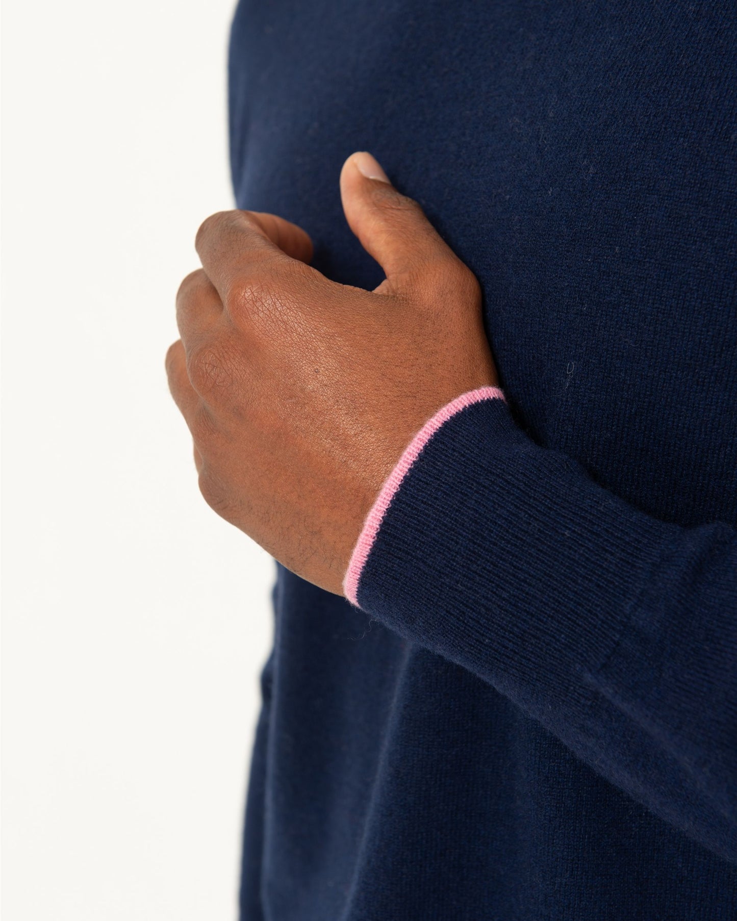 Men's Cashmere Boyfriend Crew Sweater Midnight Blue