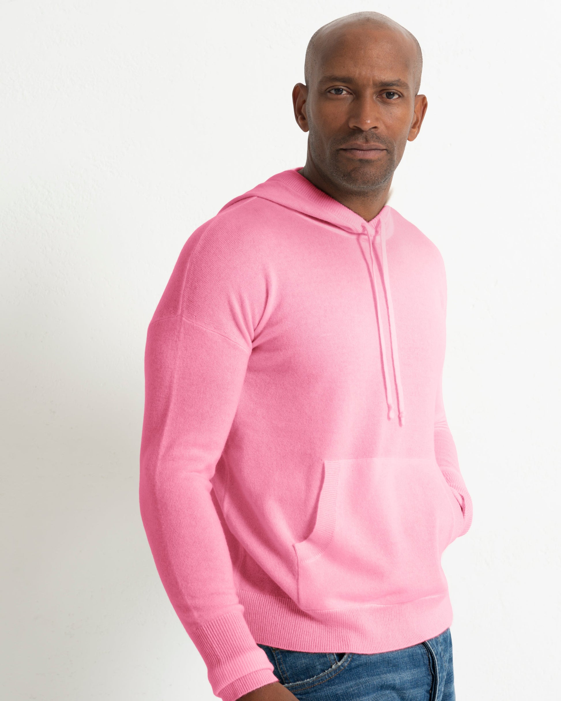 Men's Cashmere Hoodie Baker Miller Pink