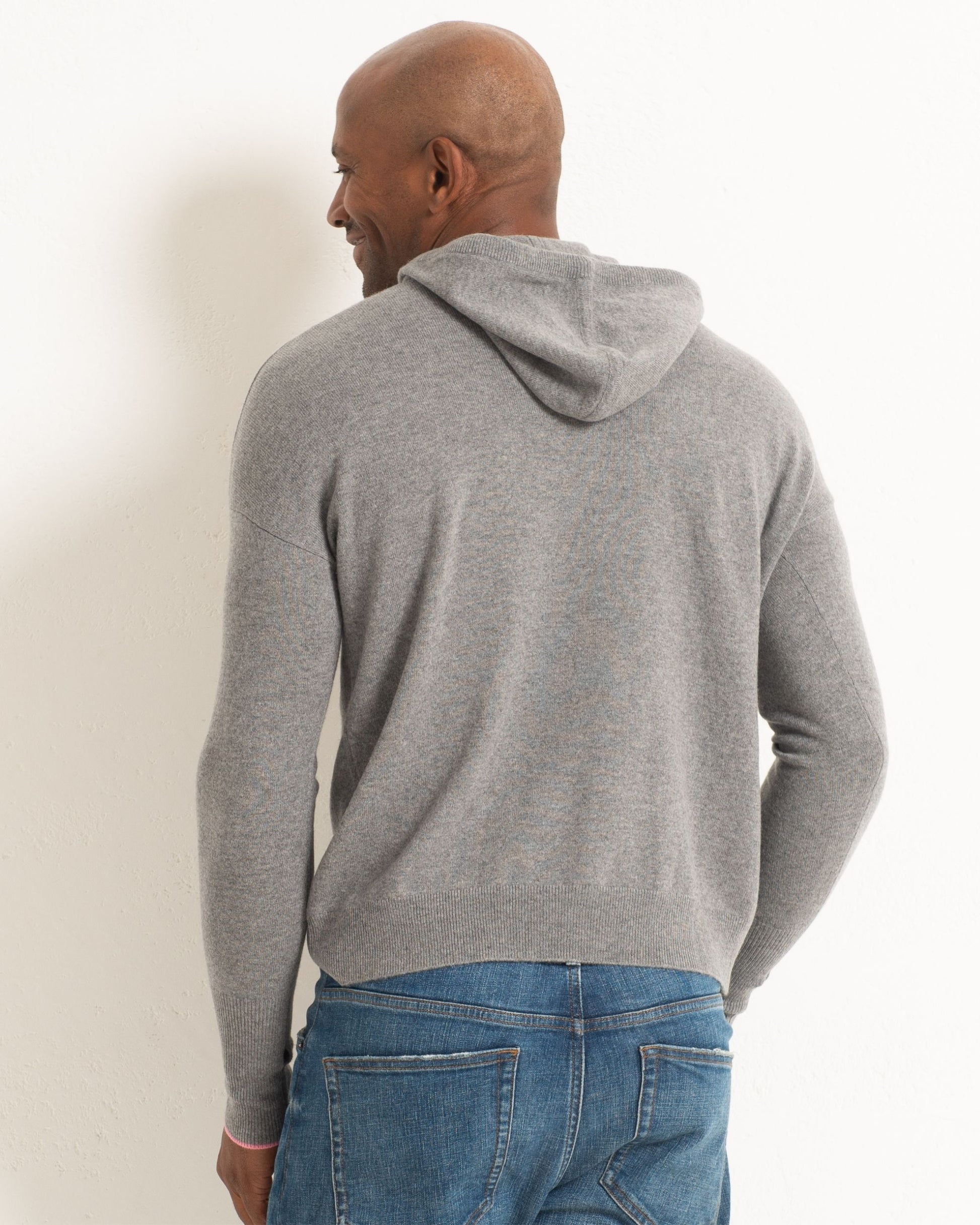 Men's Cashmere Hoodie Sweater Slate Grey
