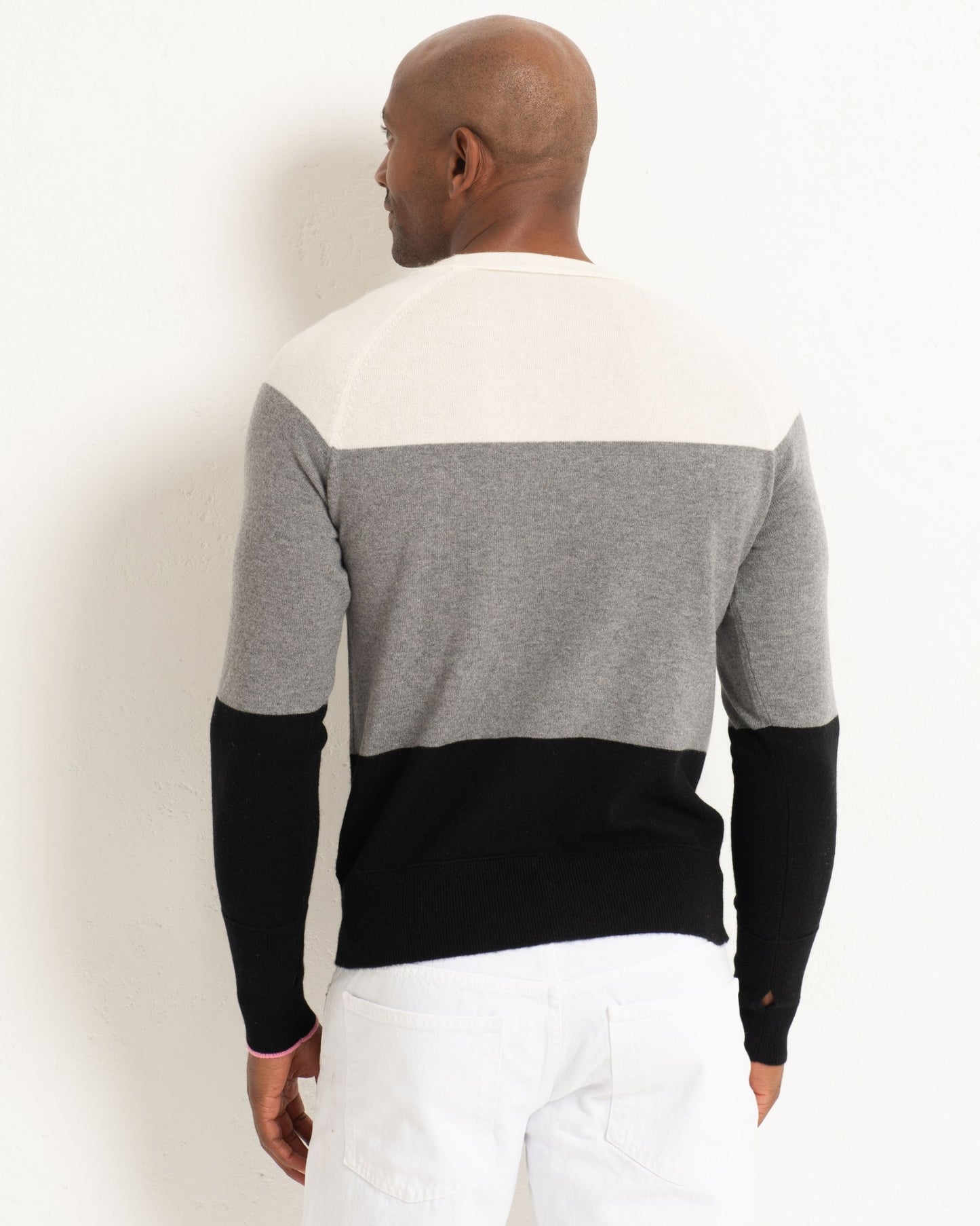 Men's Cashmere Sweatshirt Colour Block