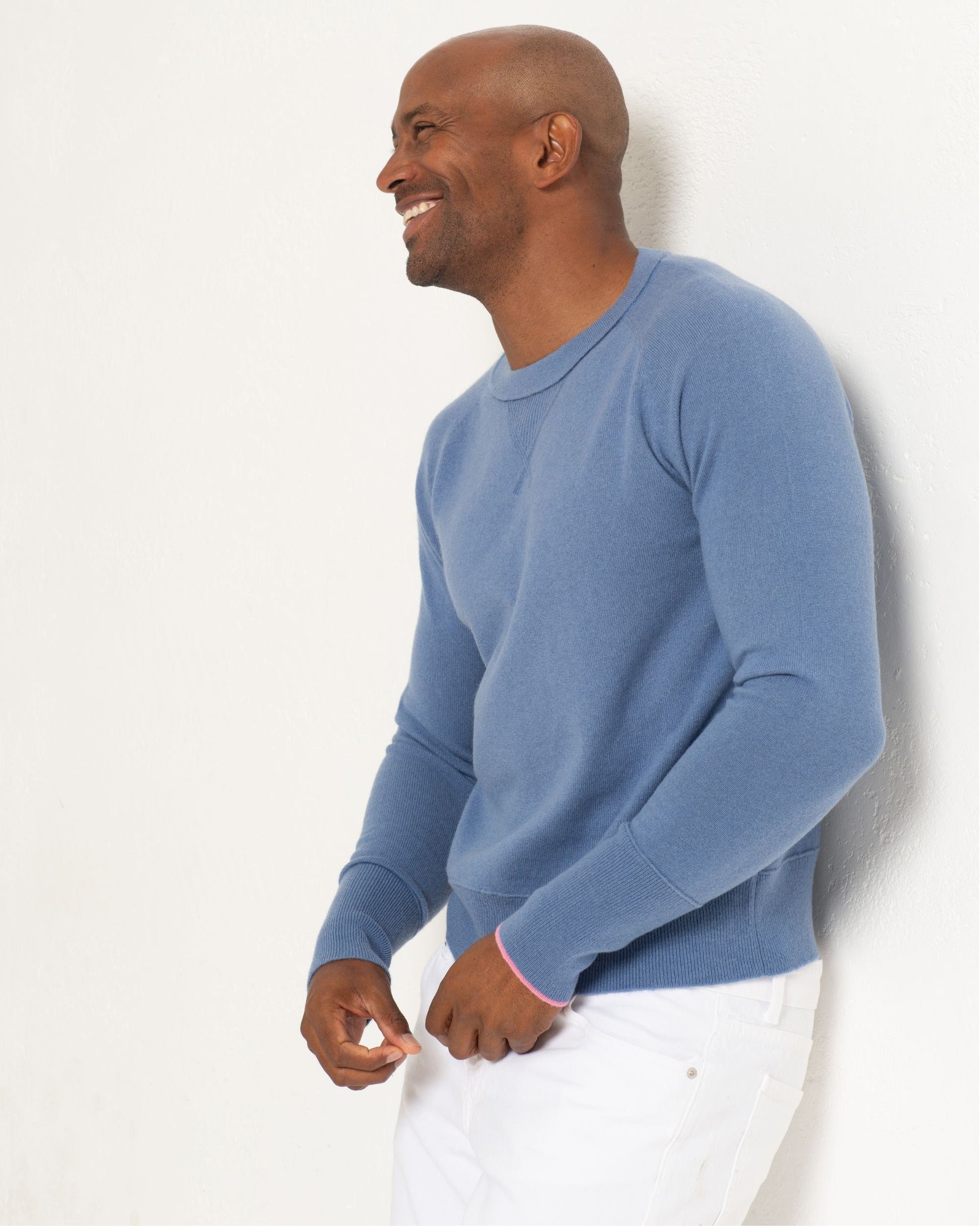 Men's Cashmere Sweatshirt Cornflower Blue