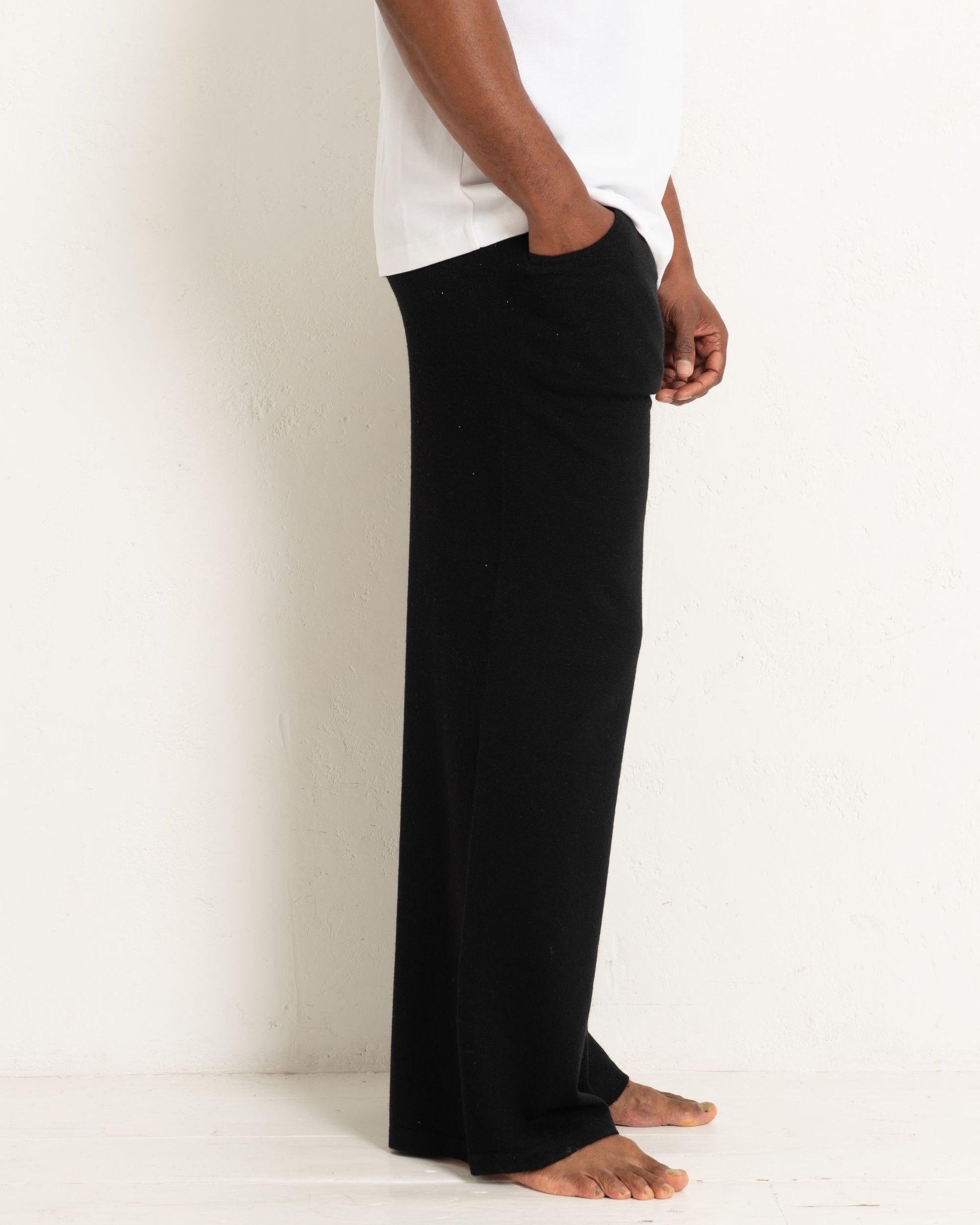 Men's Cashmere Trackpants Jet Black