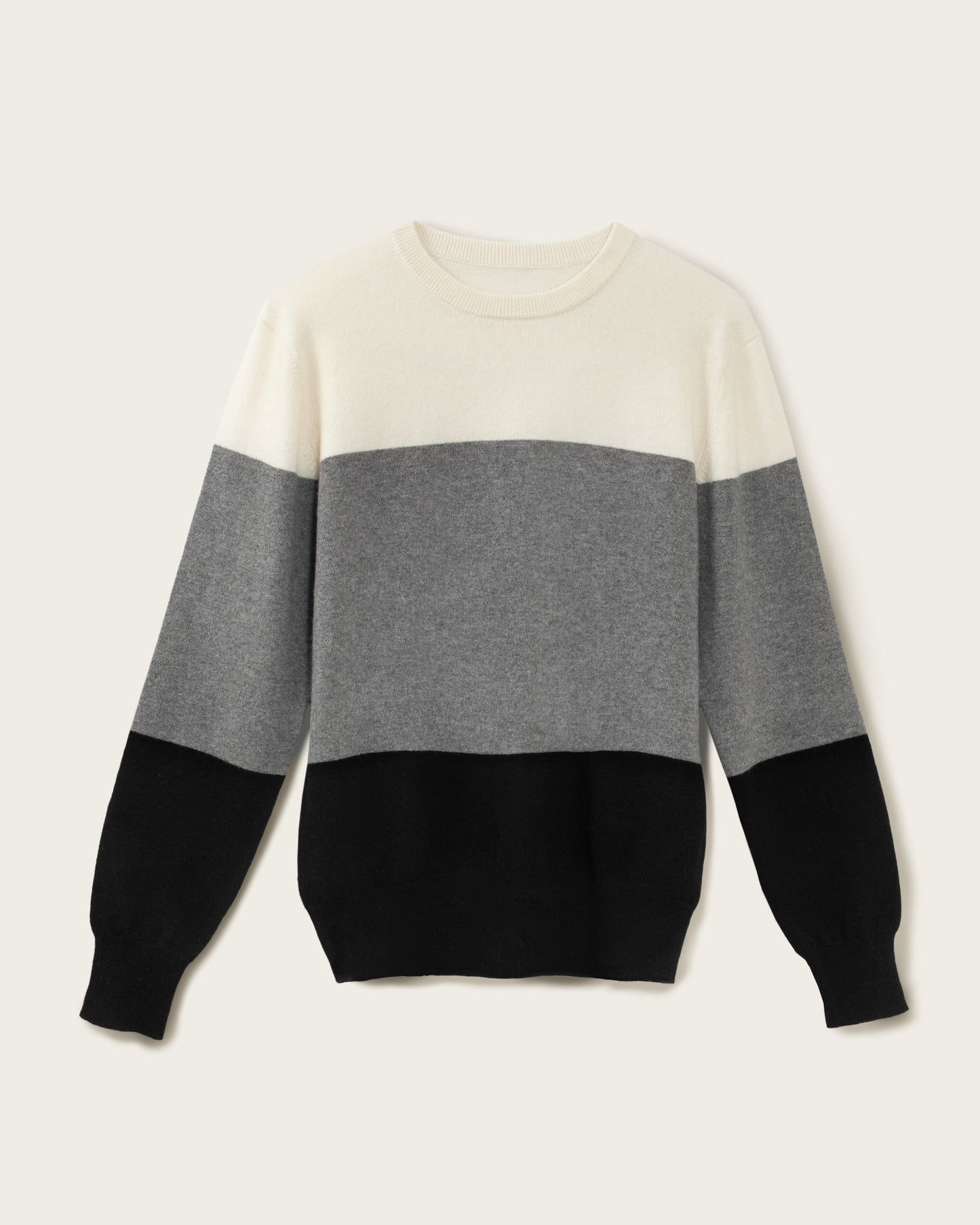 Men's Cashmere Boyfriend Crew Sweater Colour Block