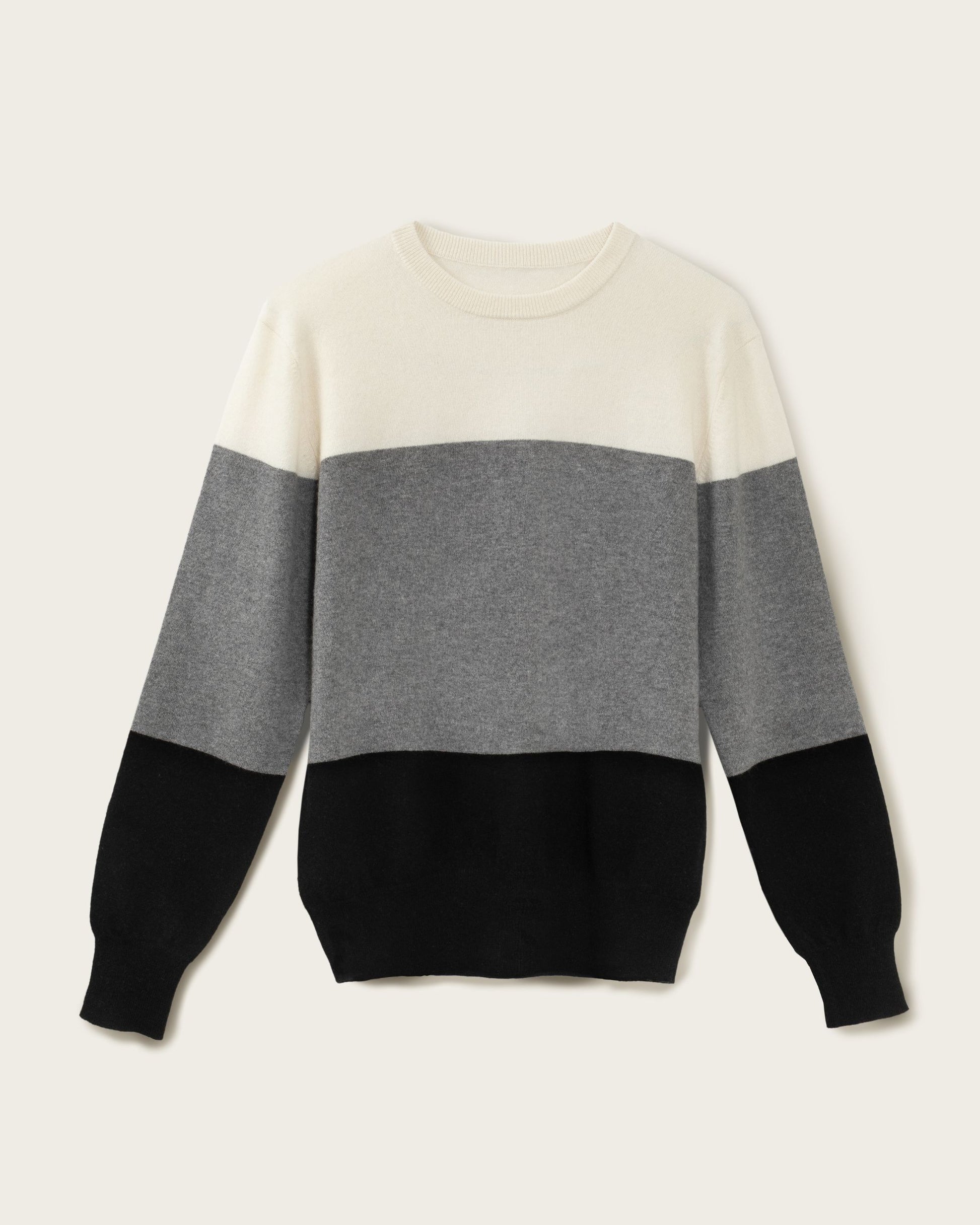 Cashmere Boyfriend Crew Sweater Colour Block