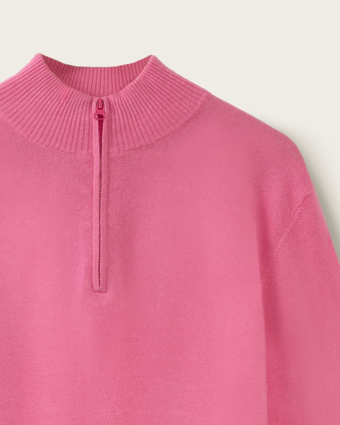 Mens Cashmere 1/4 Zip Sweater Baker Miller Pink