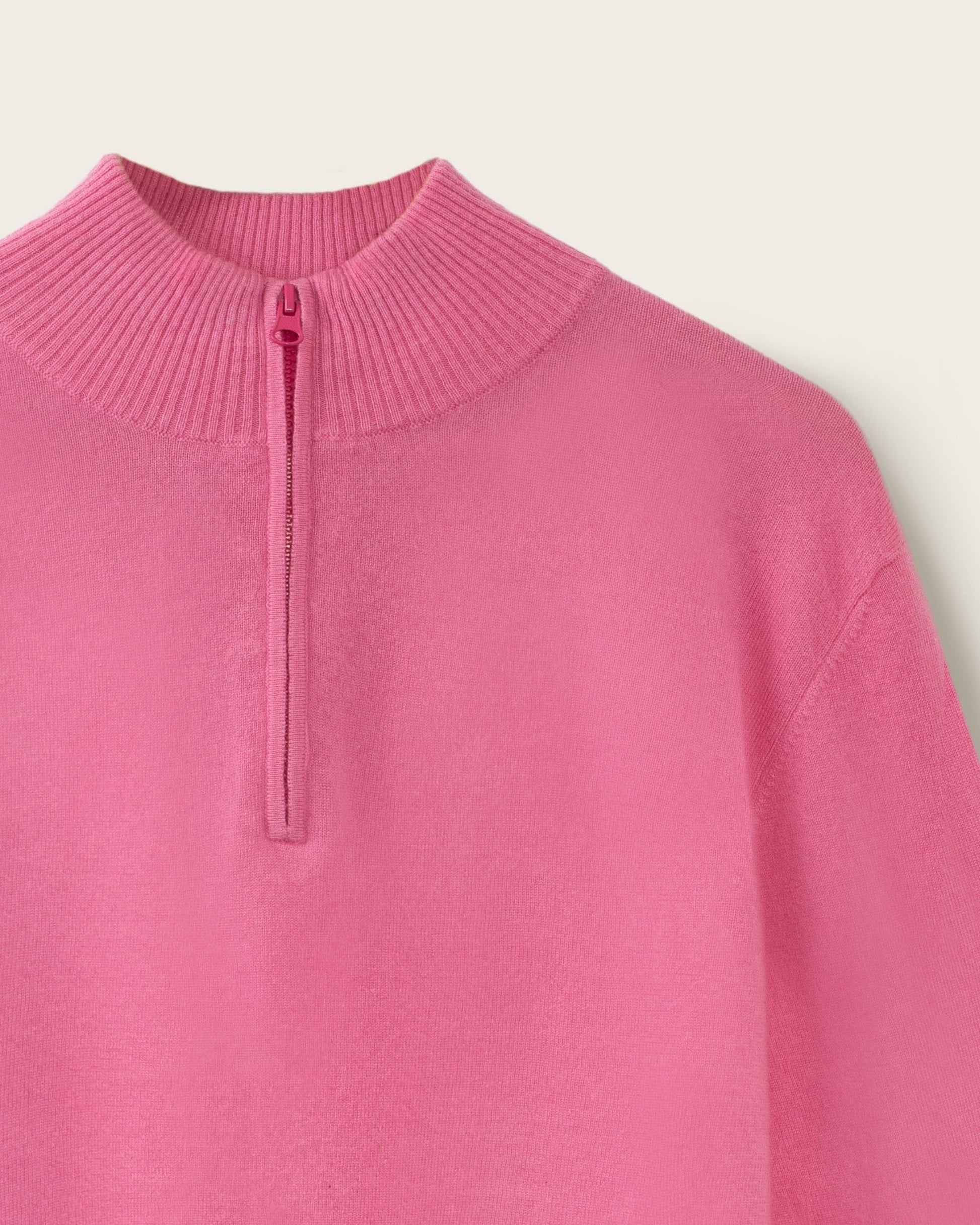 Mens Cashmere 1/4 Zip Sweater Baker Miller Pink