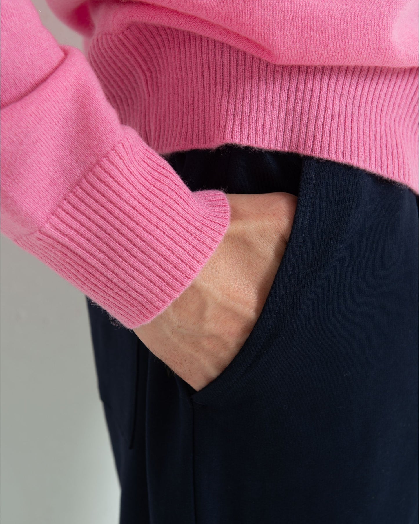 Mens Cashmere 1/4 Zip Sweater Baker Miller Pink