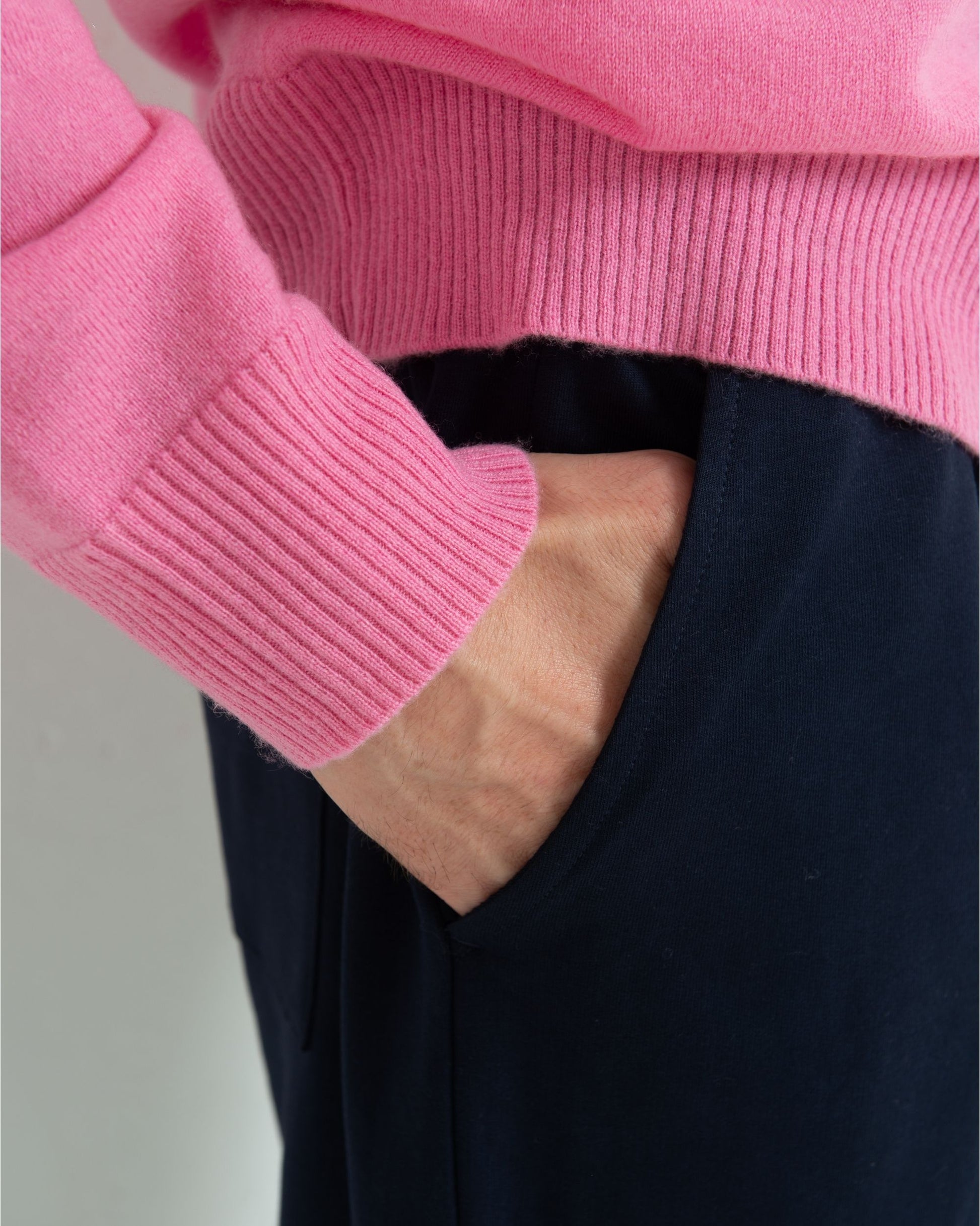 Mens Cashmere 1/4 Zip Sweater Baker Miller Pink