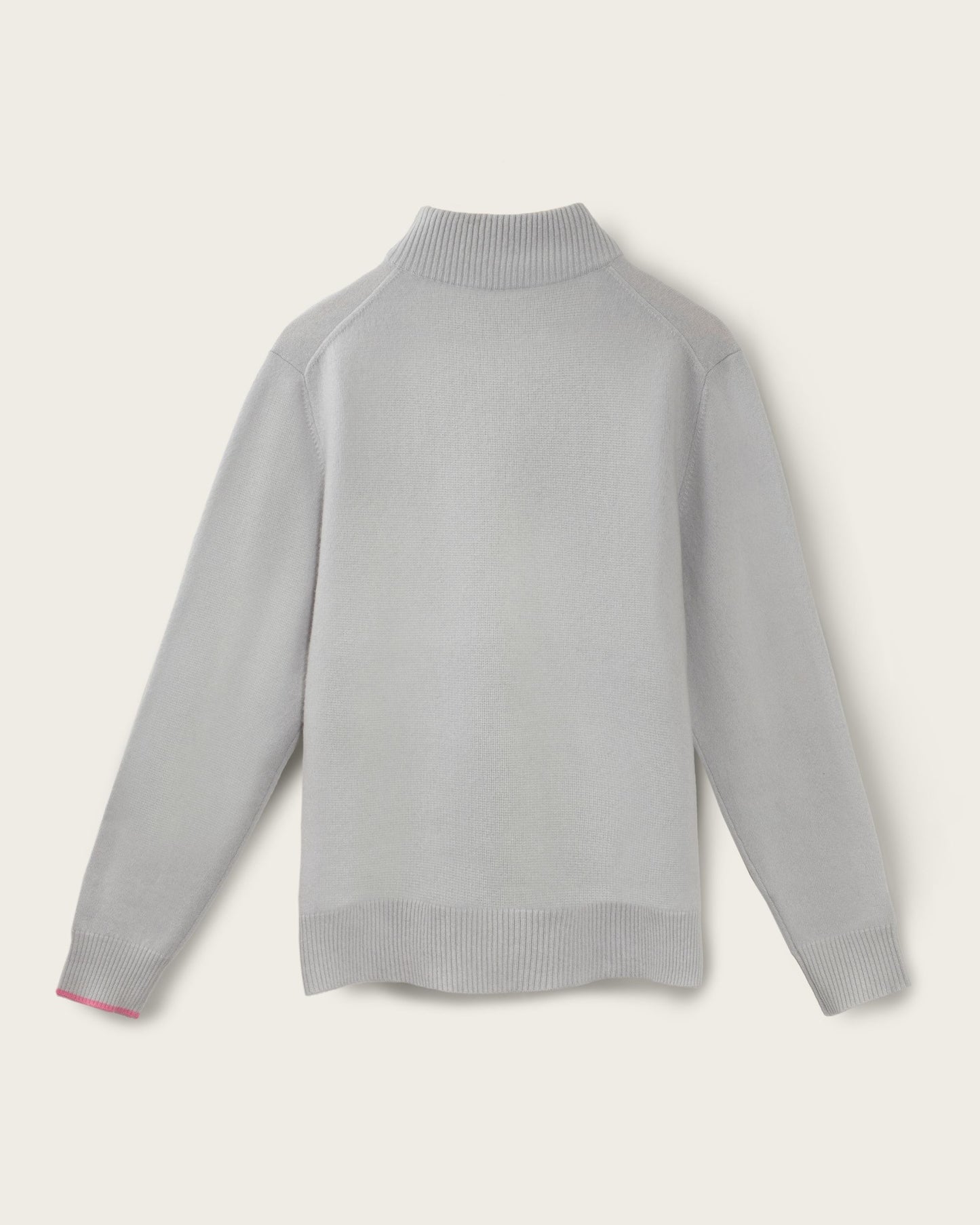 Mens Cashmere 1/4 Zip Sweater Silver Grey
