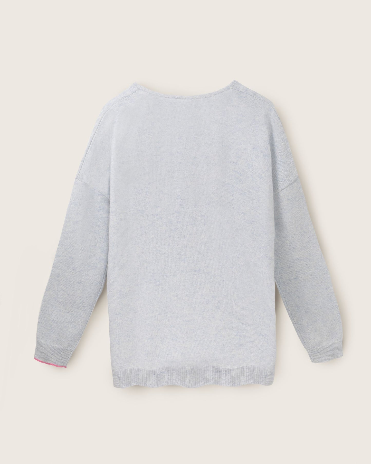 Cashmere Slouchy V Sweater Silver Grey