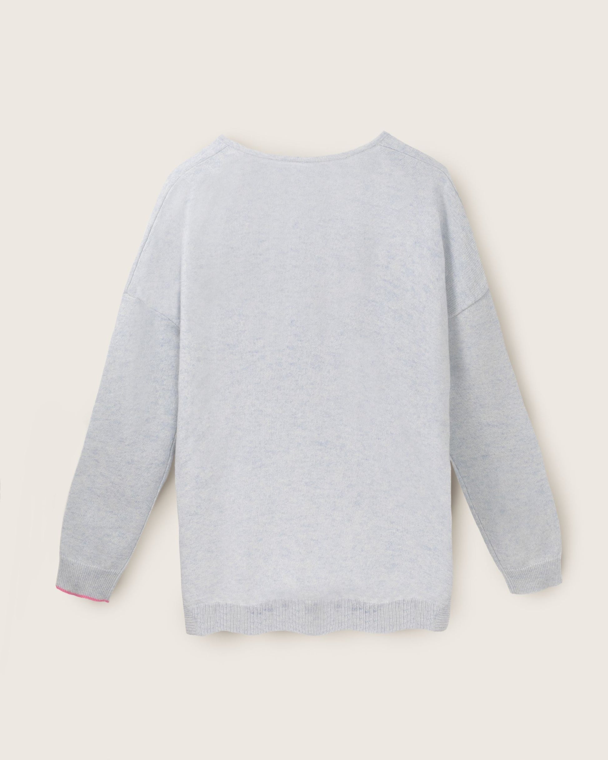 Cashmere Slouchy V Sweater Silver Grey