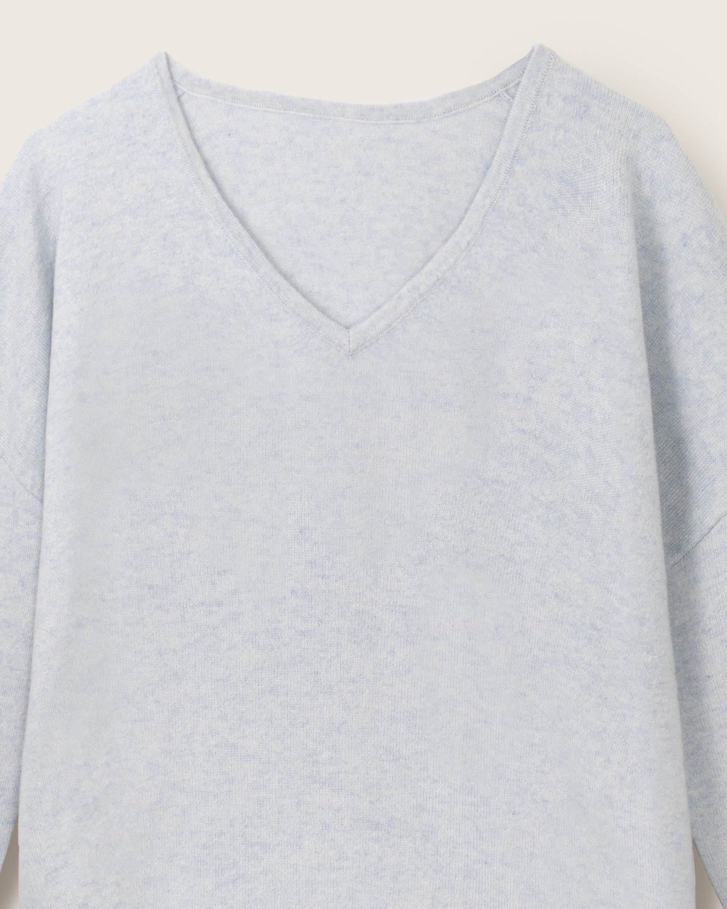 Cashmere Slouchy V Sweater Silver Grey