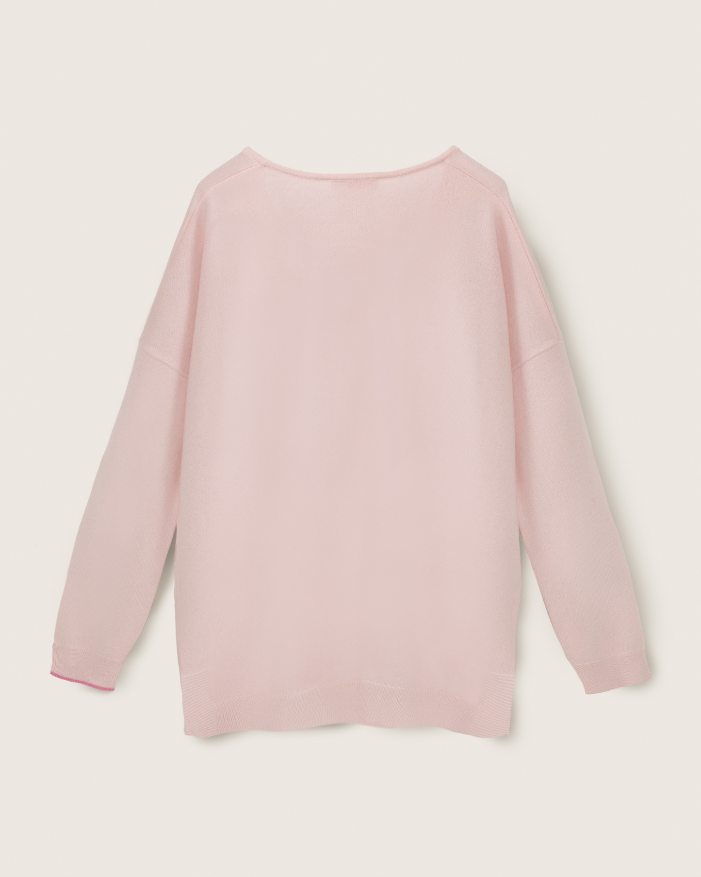 Cashmere Slouchy V Sweater Blush Pink