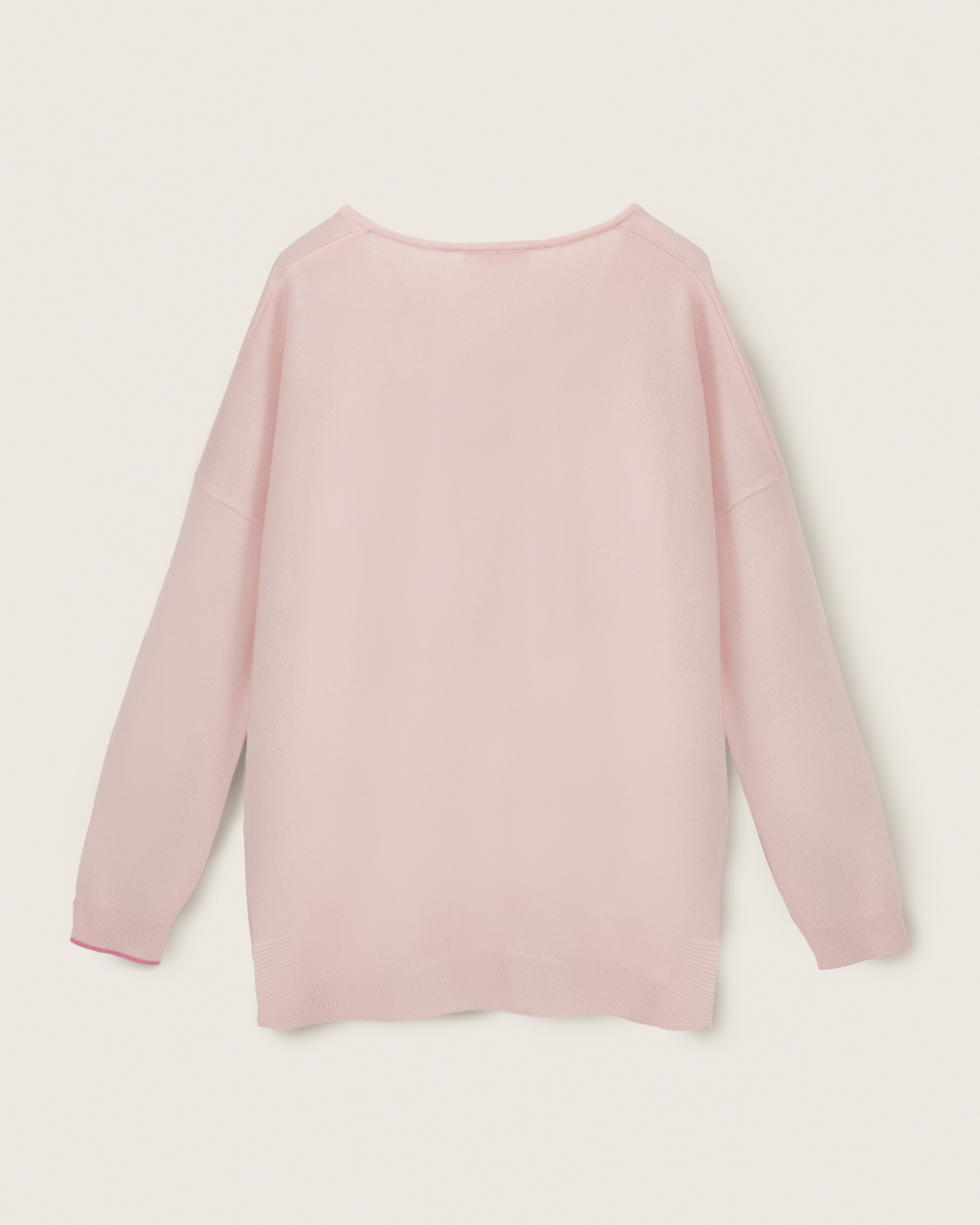 Cashmere Slouchy V Sweater Blush Pink