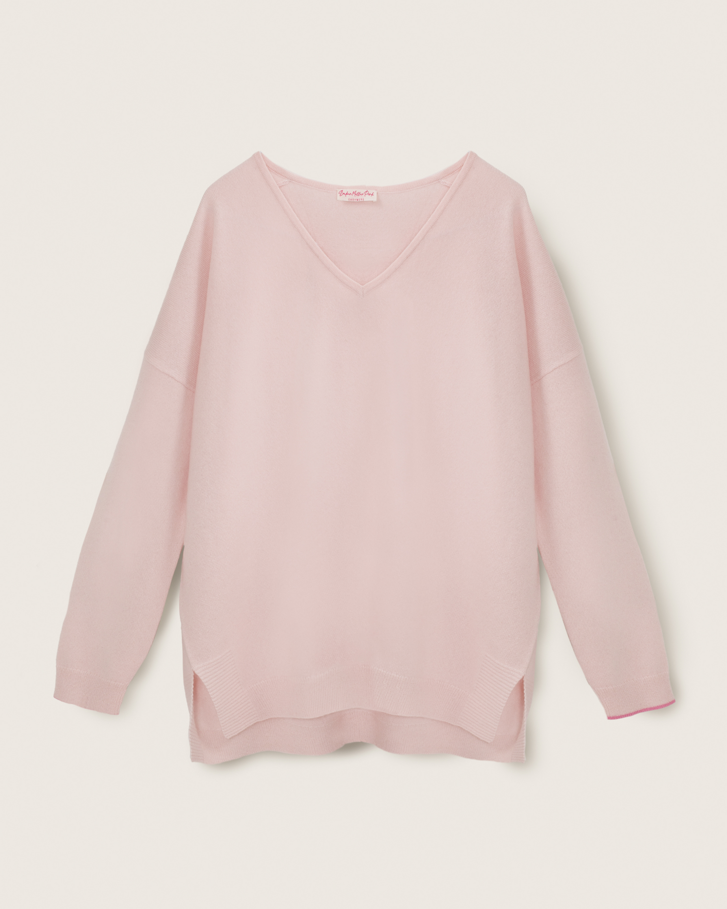 Cashmere Slouchy V Sweater Blush Pink