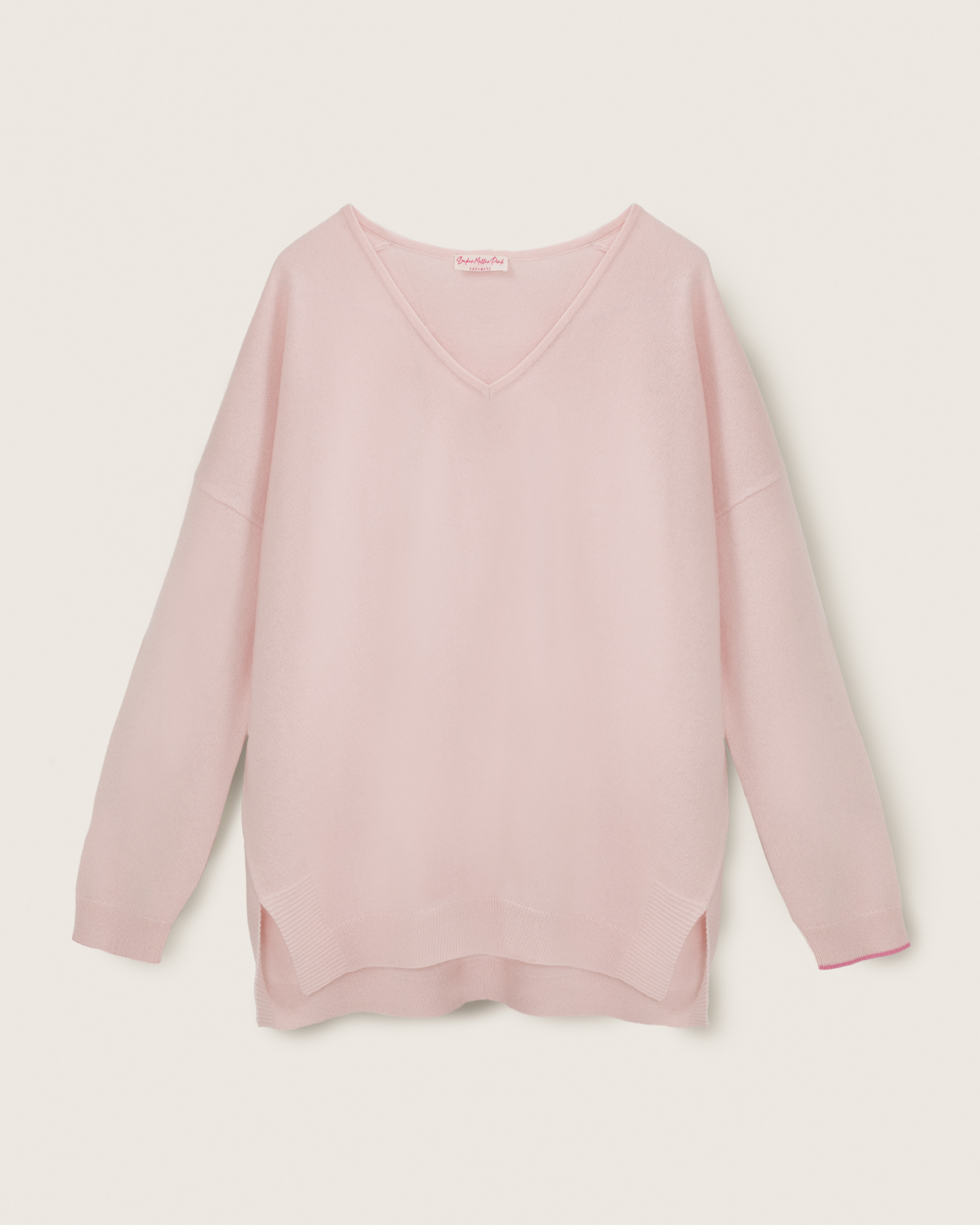 Cashmere Slouchy V Sweater Blush Pink