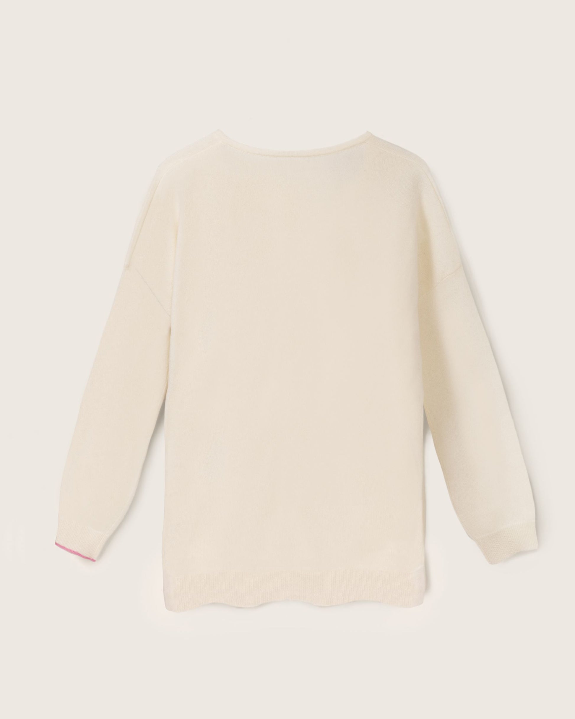 Cashmere Slouchy V Sweater Chalk White