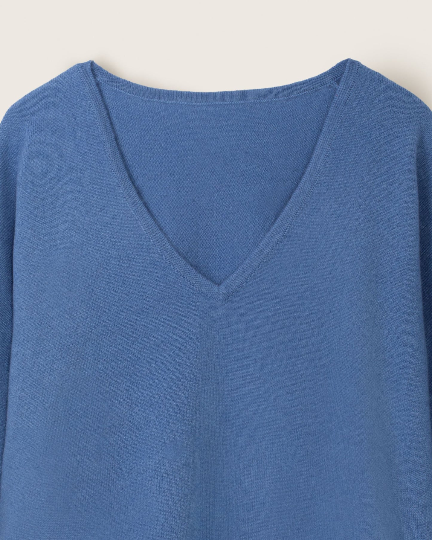 Cashmere Slouchy V Sweater Cornflower Blue