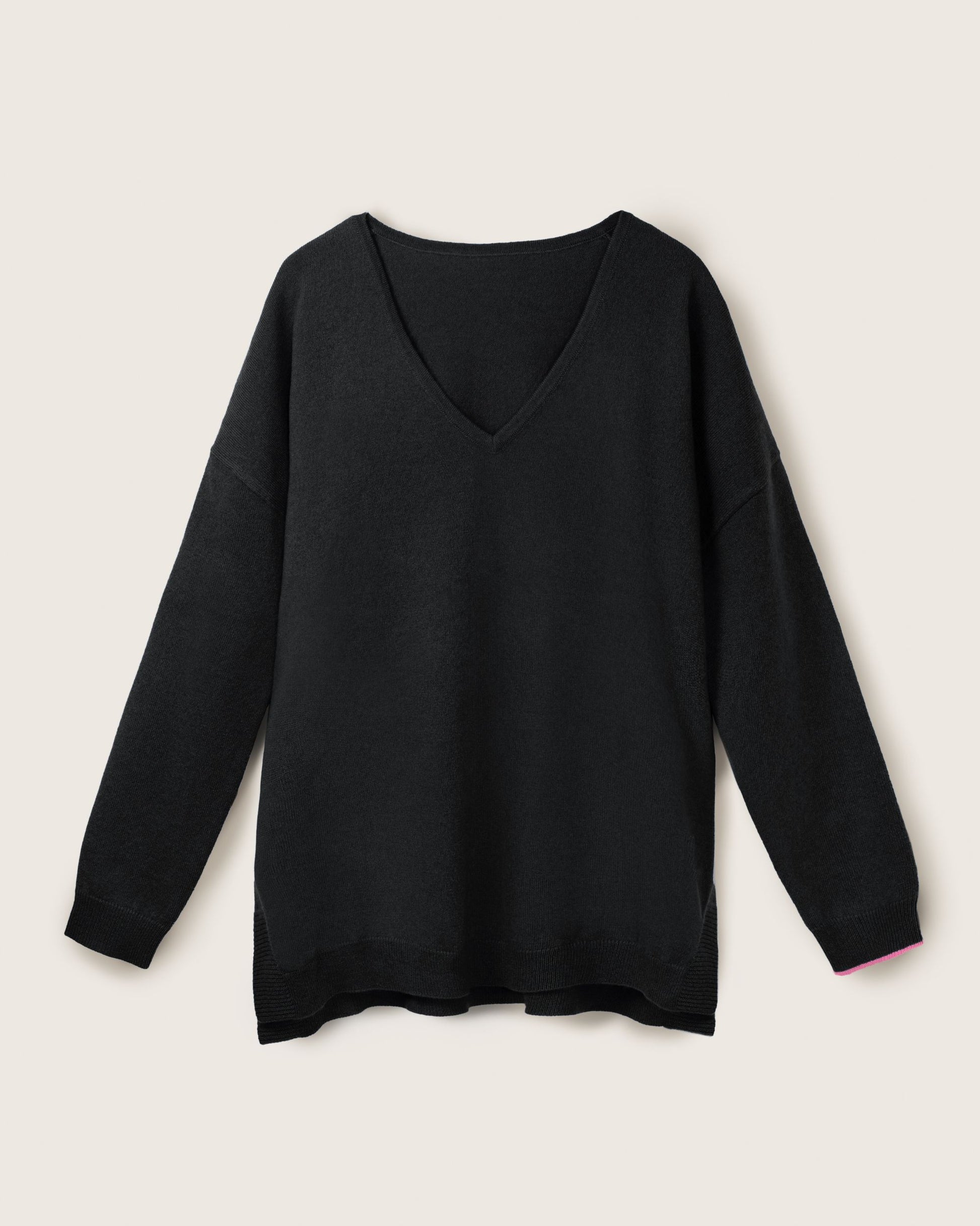 Cashmere Slouchy V Sweater Jet Black