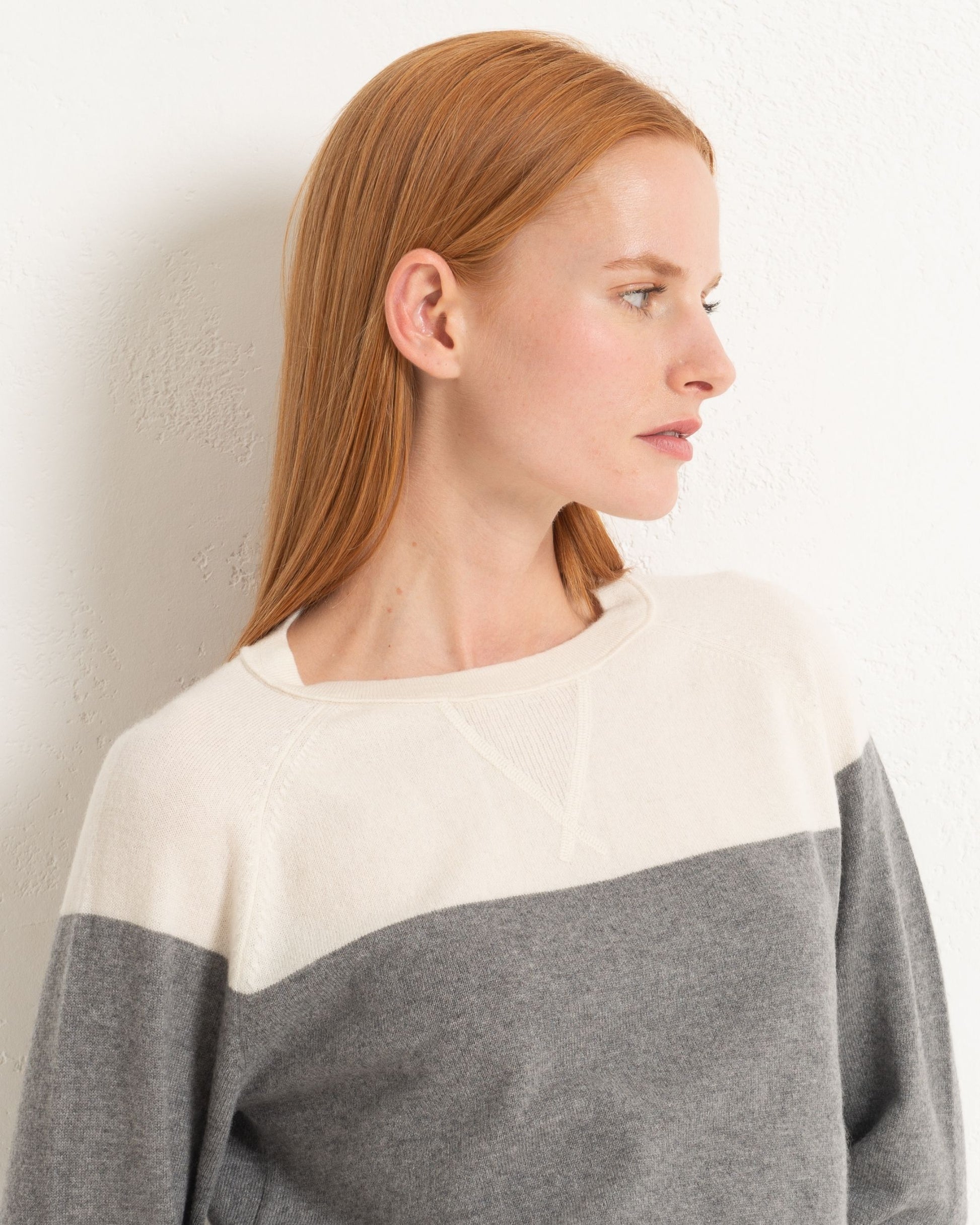 Cashmere Sweatshirt Colour Block