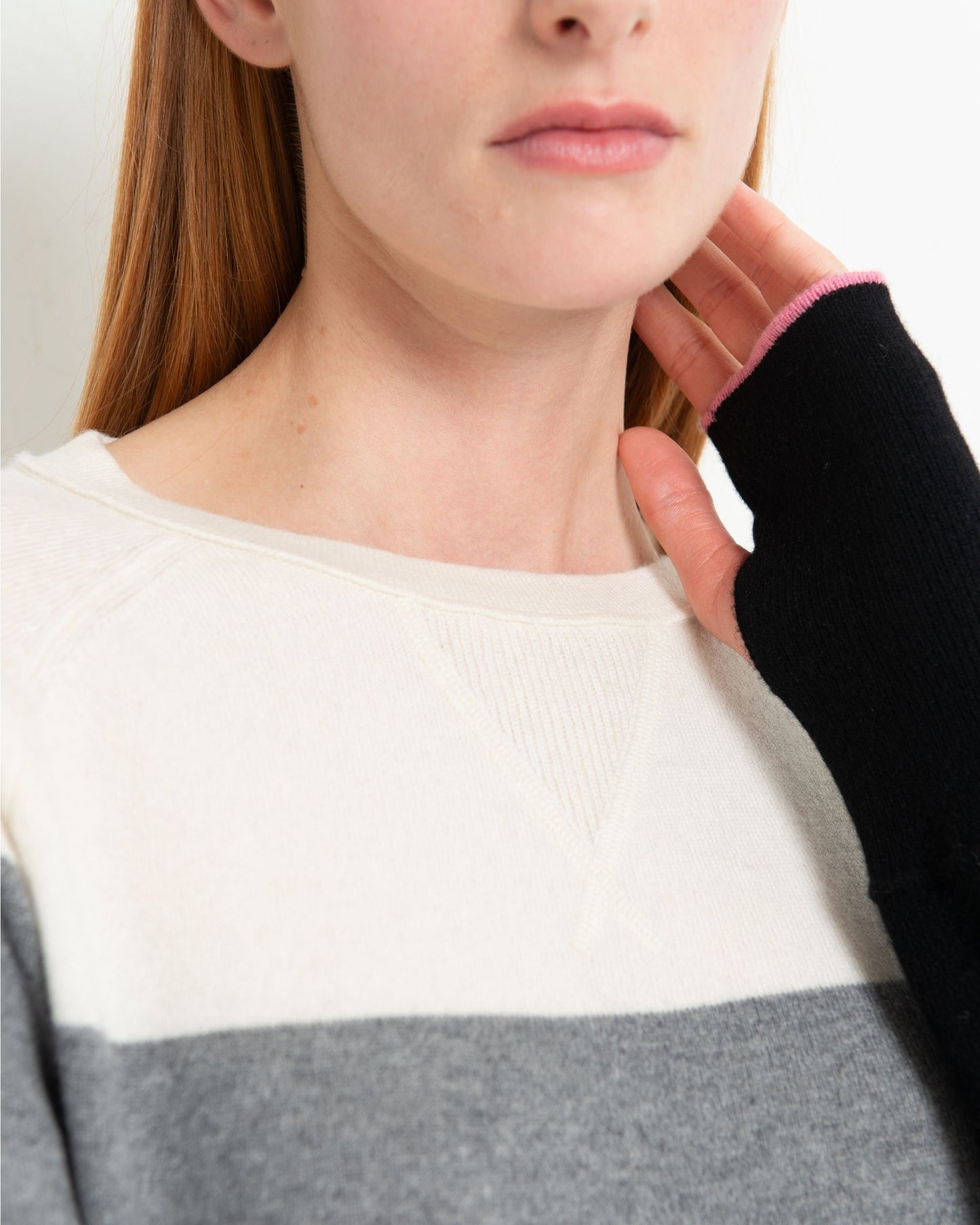 Cashmere Sweatshirt Colour Block