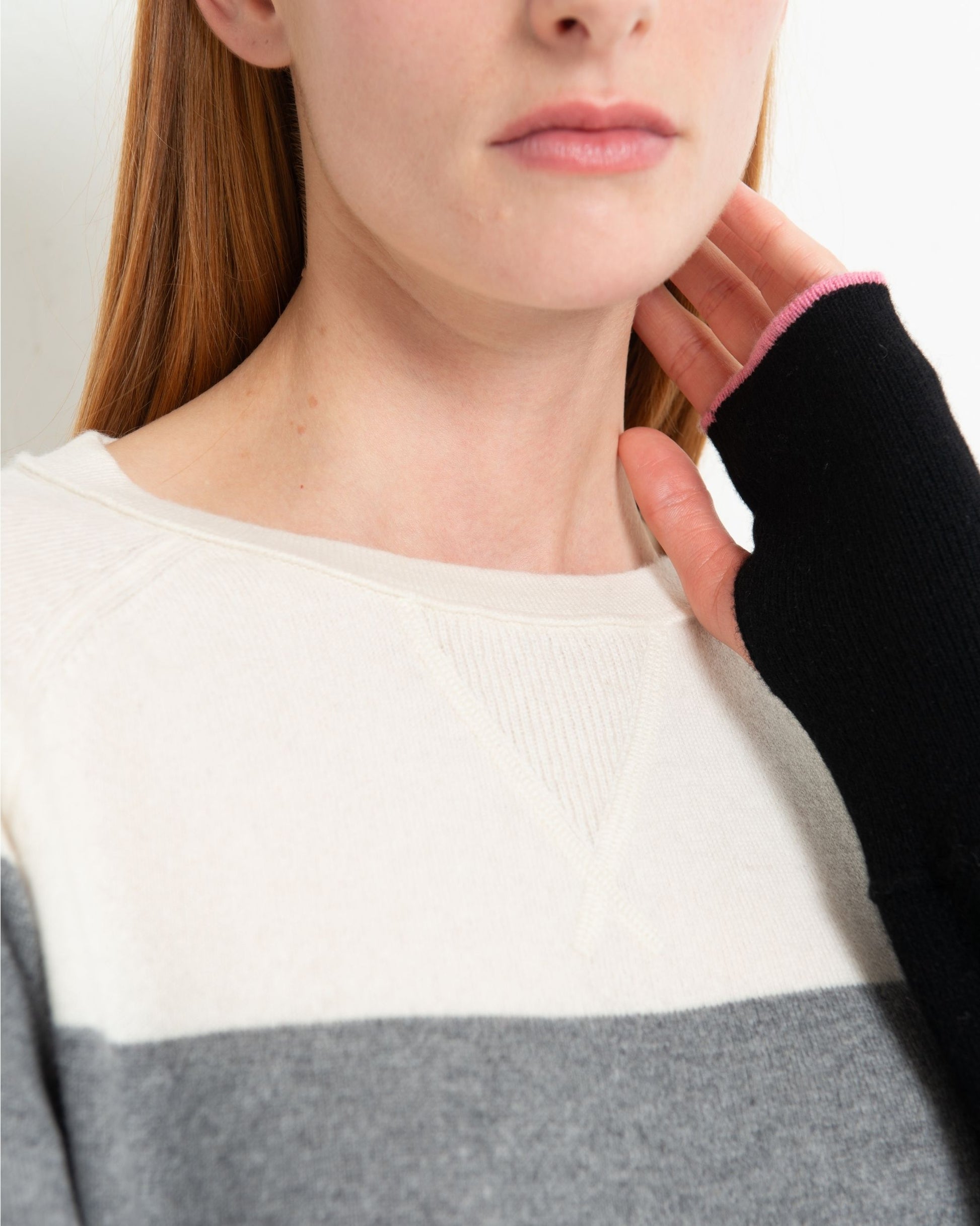 Cashmere Sweatshirt Colour Block