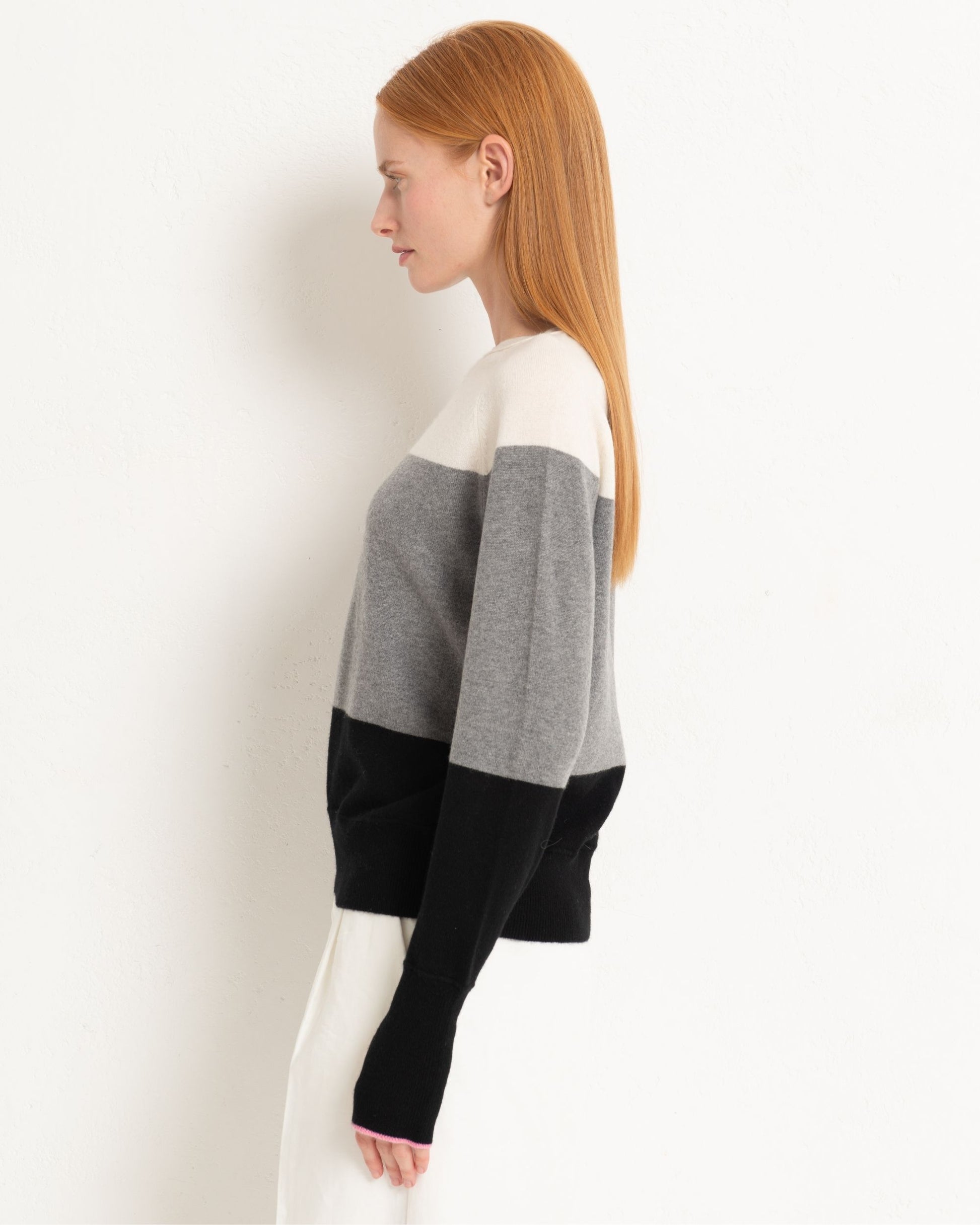Cashmere Sweatshirt Colour Block