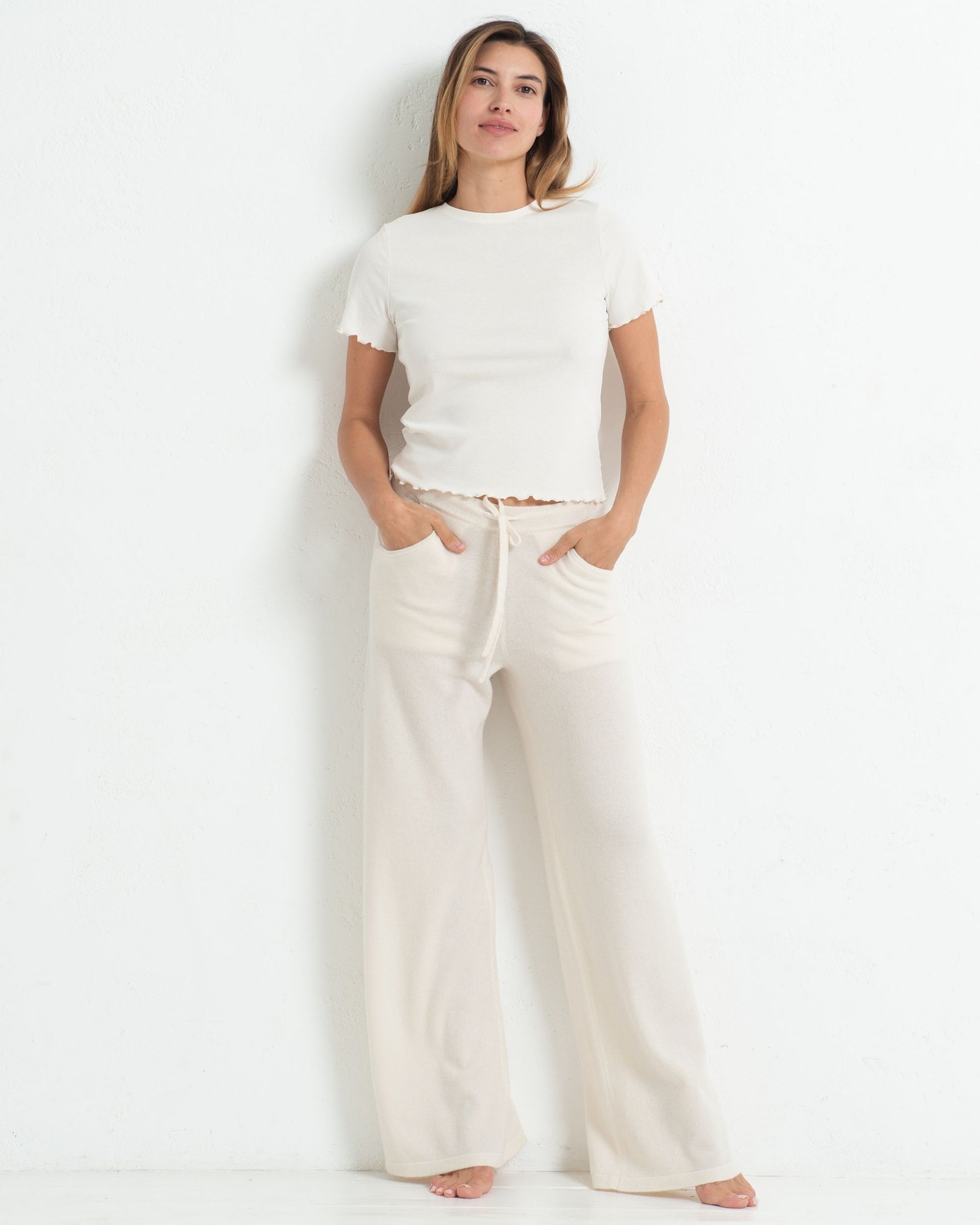 Cashmere Trackpants Chalk White