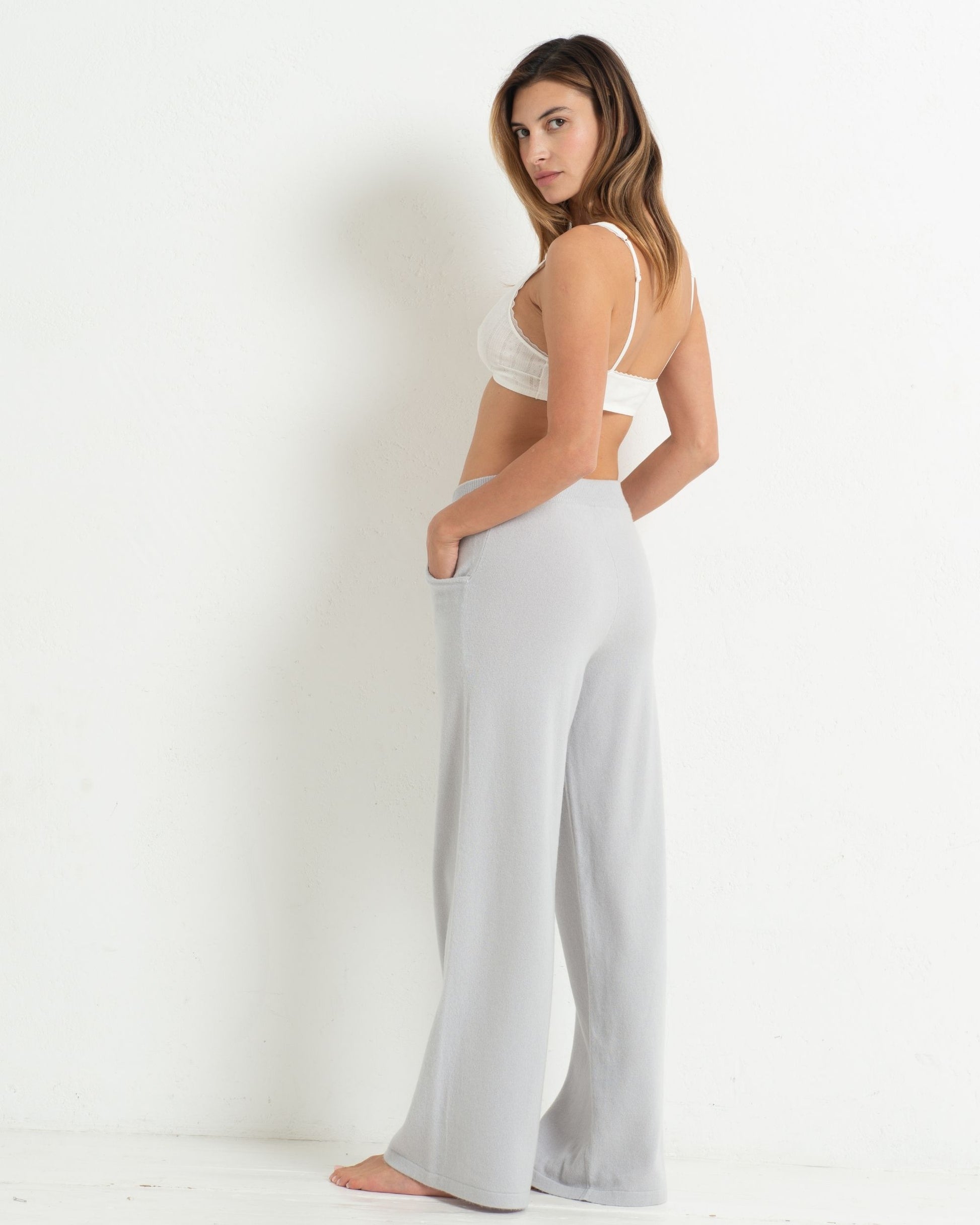 Cashmere Trackpants Silver Grey