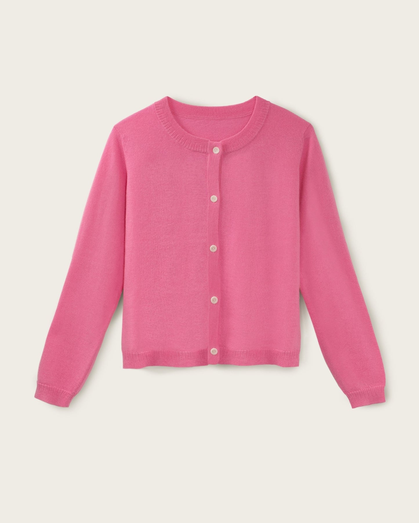 Cashmere Classic Crew Cardigan Baker Miller Pink