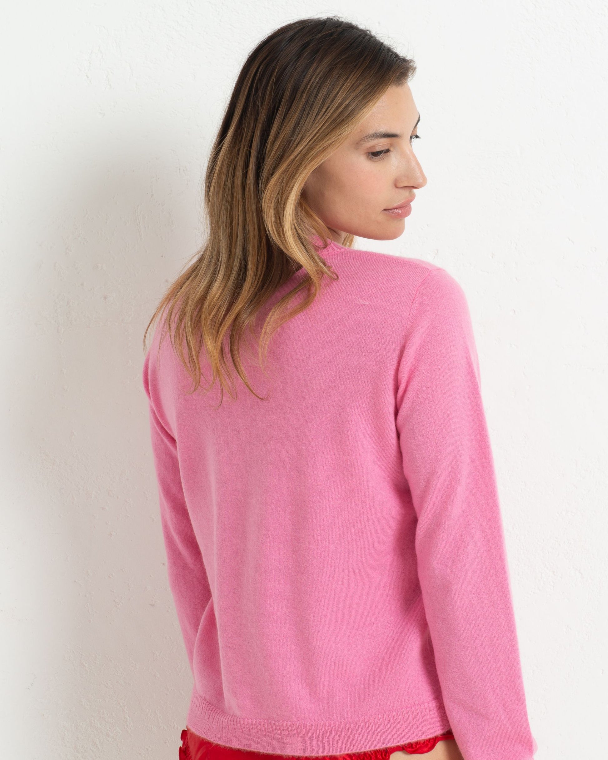 Cashmere Classic Crew Sweater Baker Miller Pink