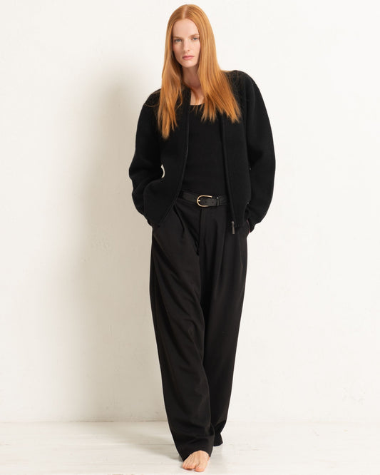 Cashmere Bomber Jacket Jet Black