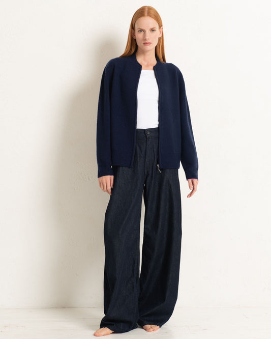 Cashmere Bomber Jacket Midnight Blue