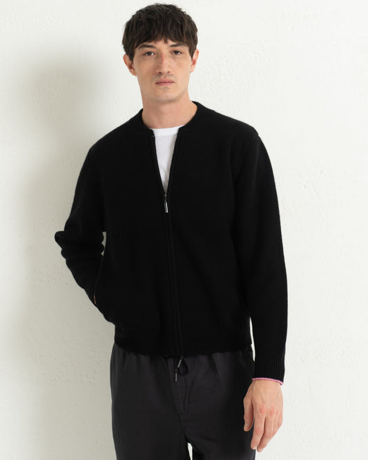 Cashmere Bomber Jacket Jet Black