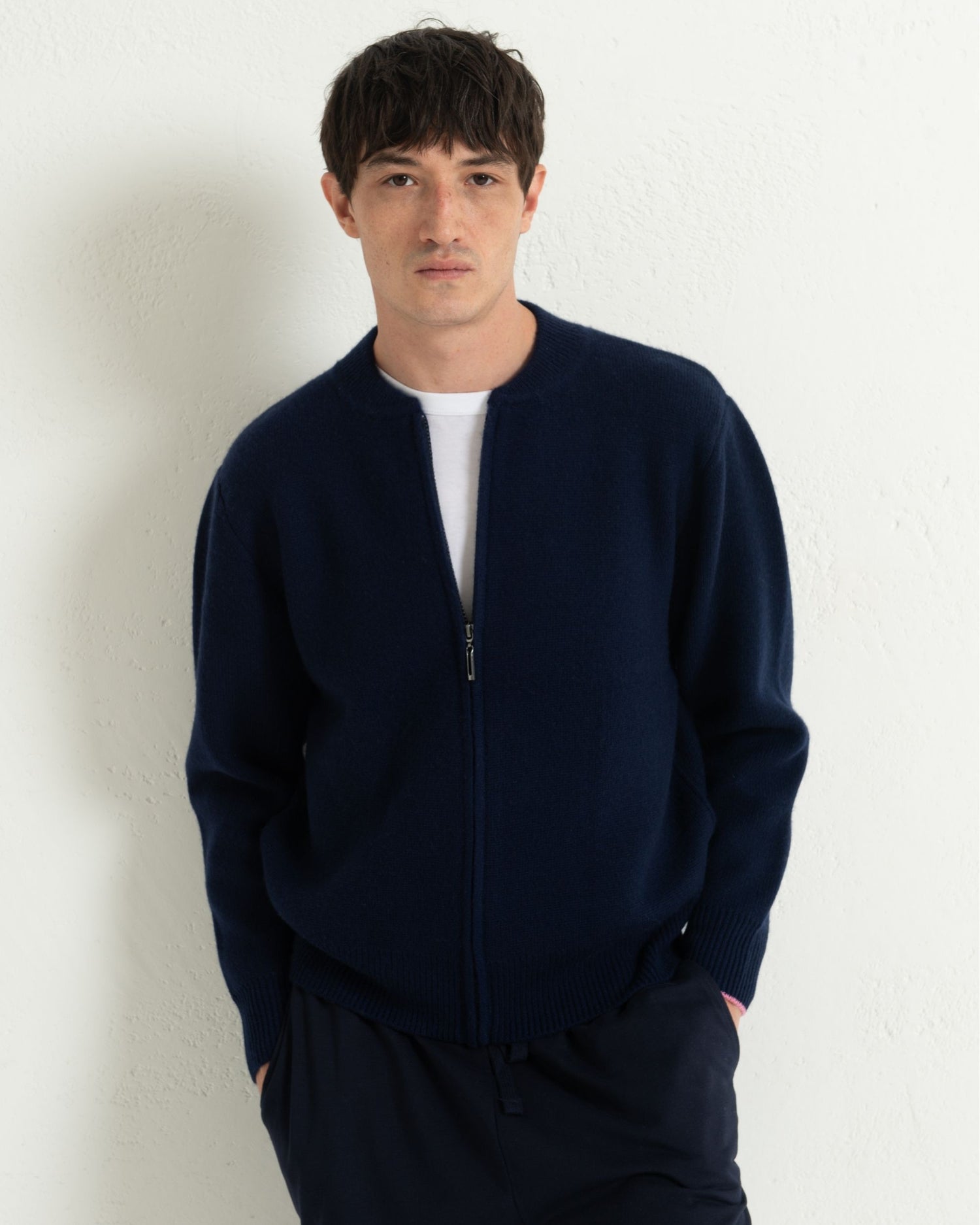 Cashmere Bomber Jacket Midnight Blue