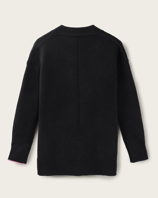 Men's Cashmere Boyfriend Cardigan Jet Black