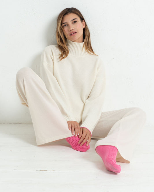 Cashmere Funnel Sweater Chalk White