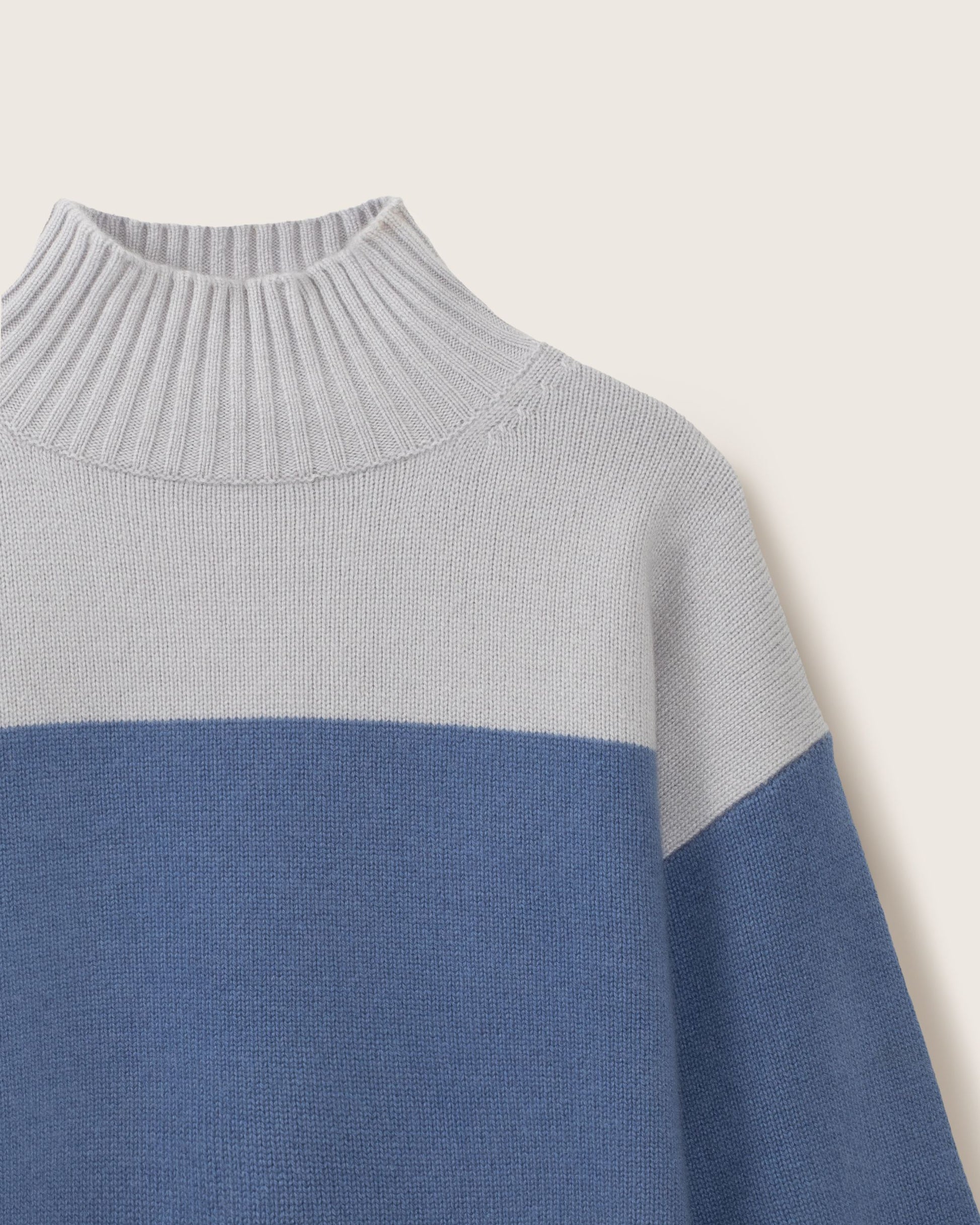 Cashmere Funnel Sweater Colour Block